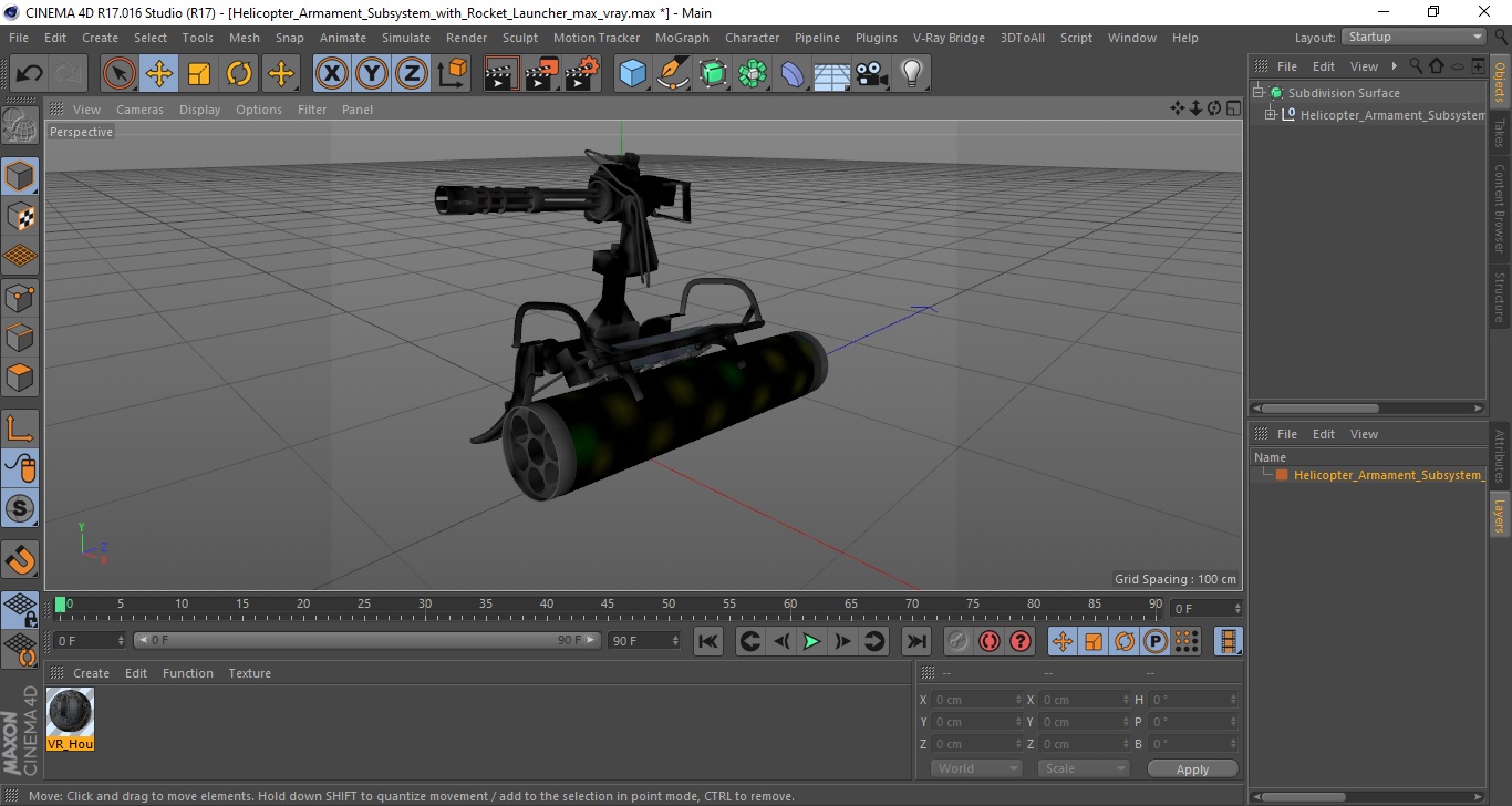 3D model Helicopter Armament Subsystem with Rocket Launcher