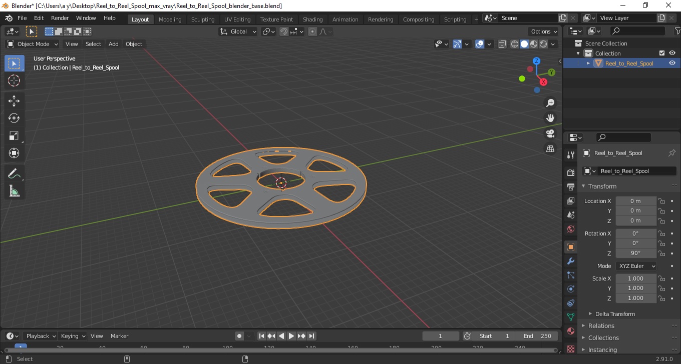 3D Reel to Reel Spool model