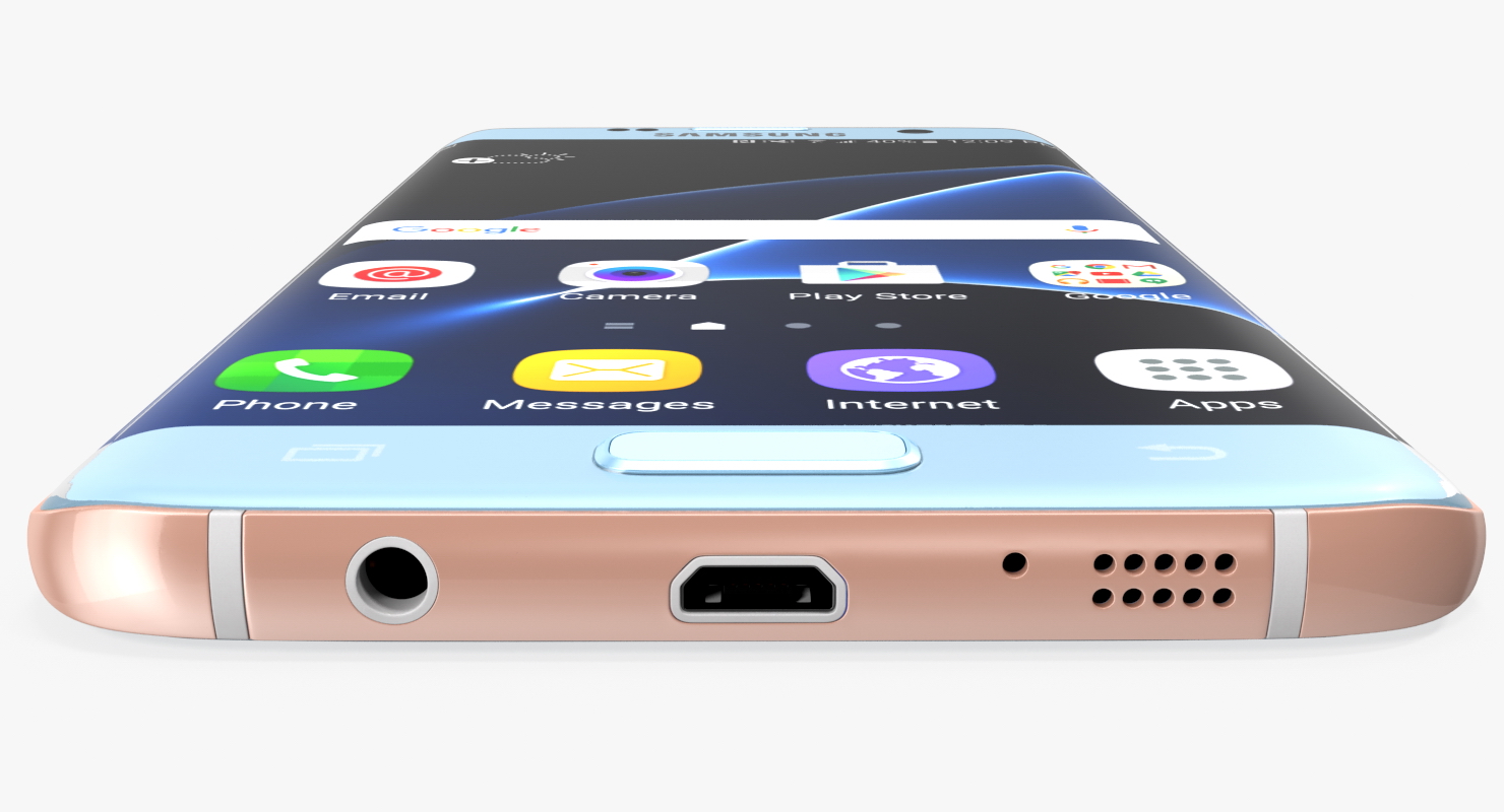 3D Samsung Galaxy S7 Edge Coral Blue model