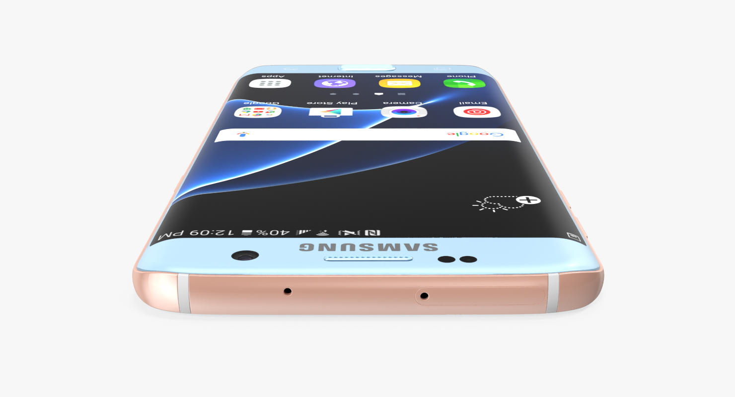 3D Samsung Galaxy S7 Edge Coral Blue model