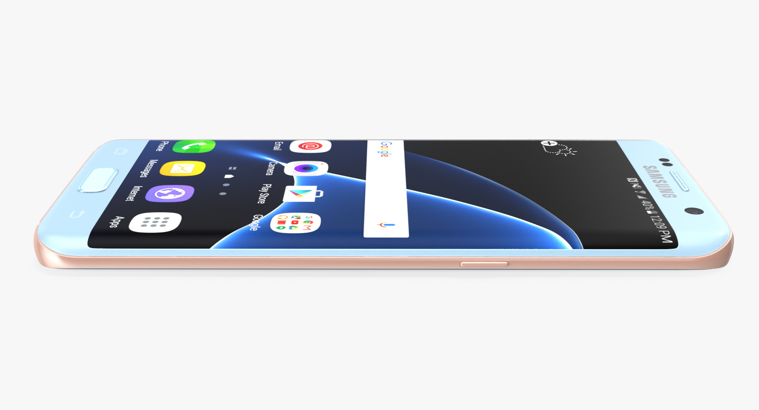 3D Samsung Galaxy S7 Edge Coral Blue model