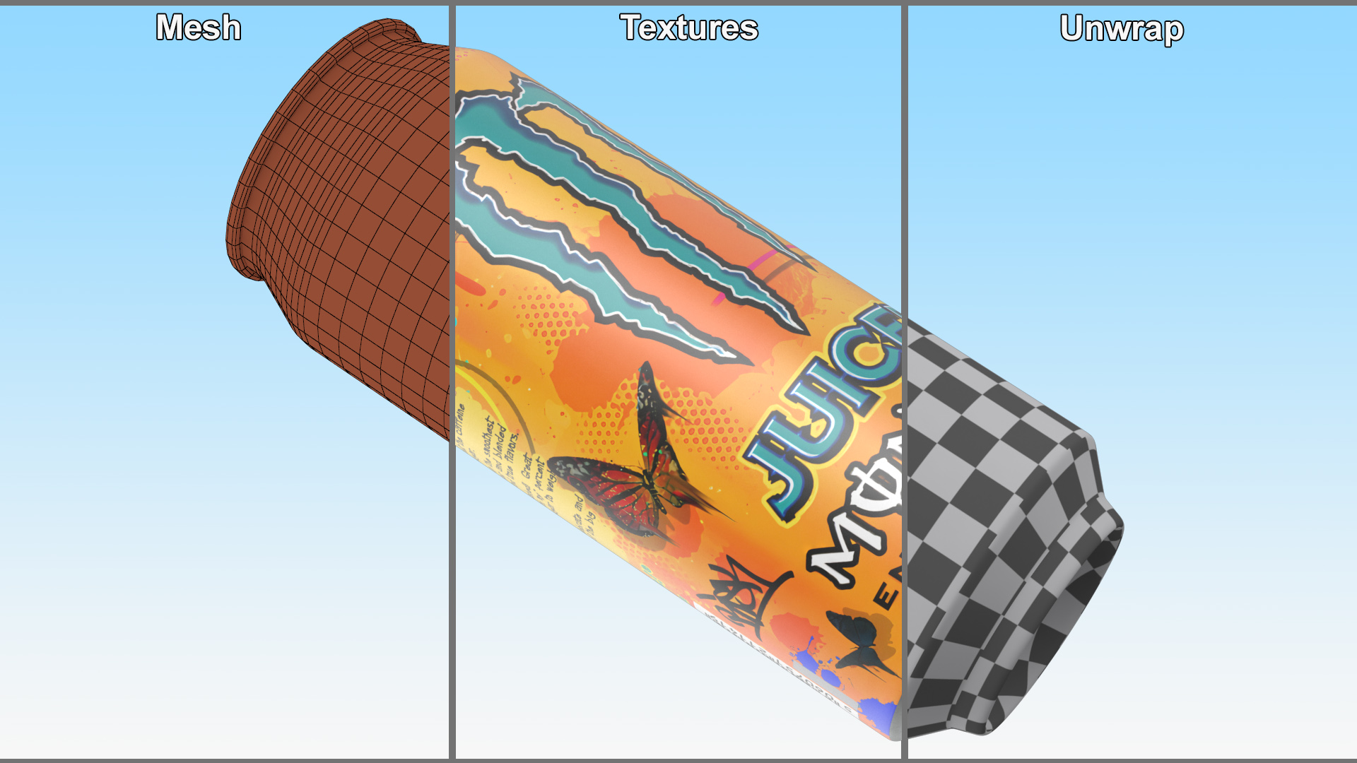 3D Monster Energy Juice Khaotic model