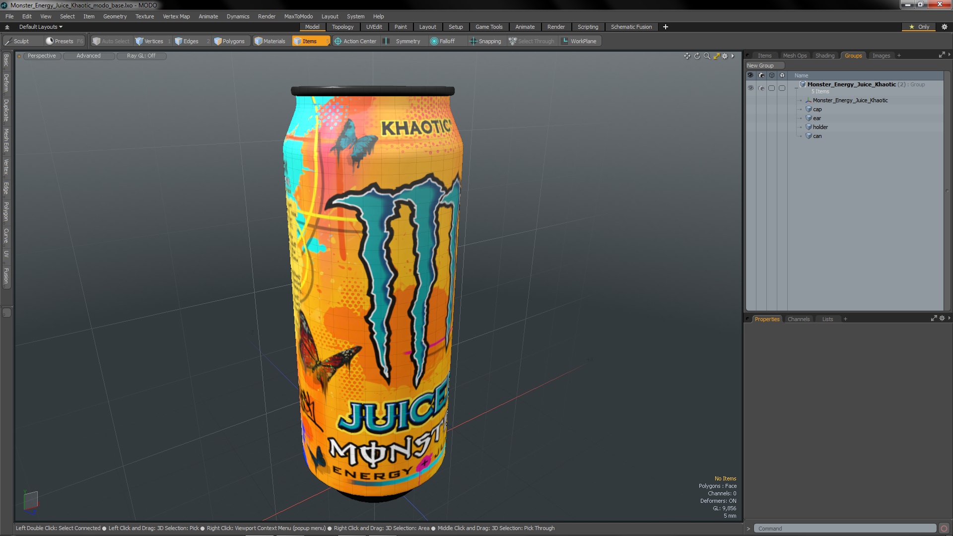 3D Monster Energy Juice Khaotic model