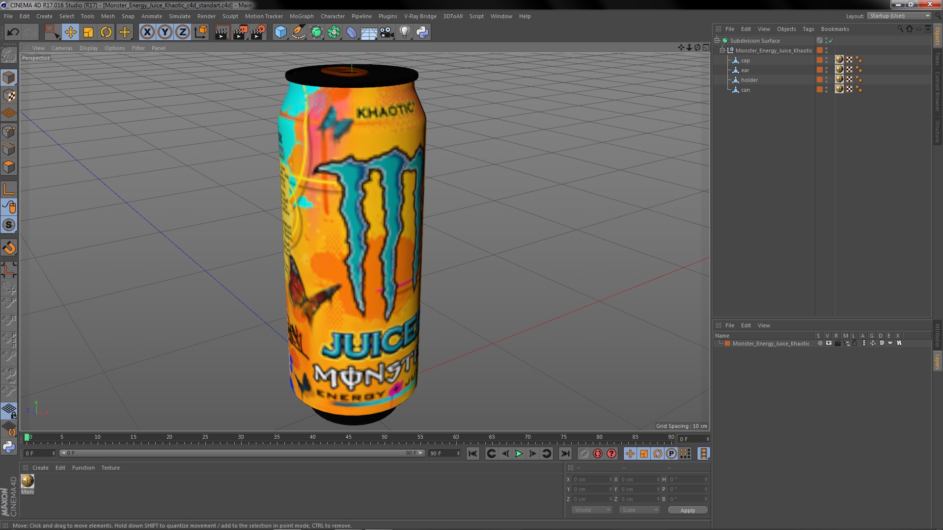 3D Monster Energy Juice Khaotic model