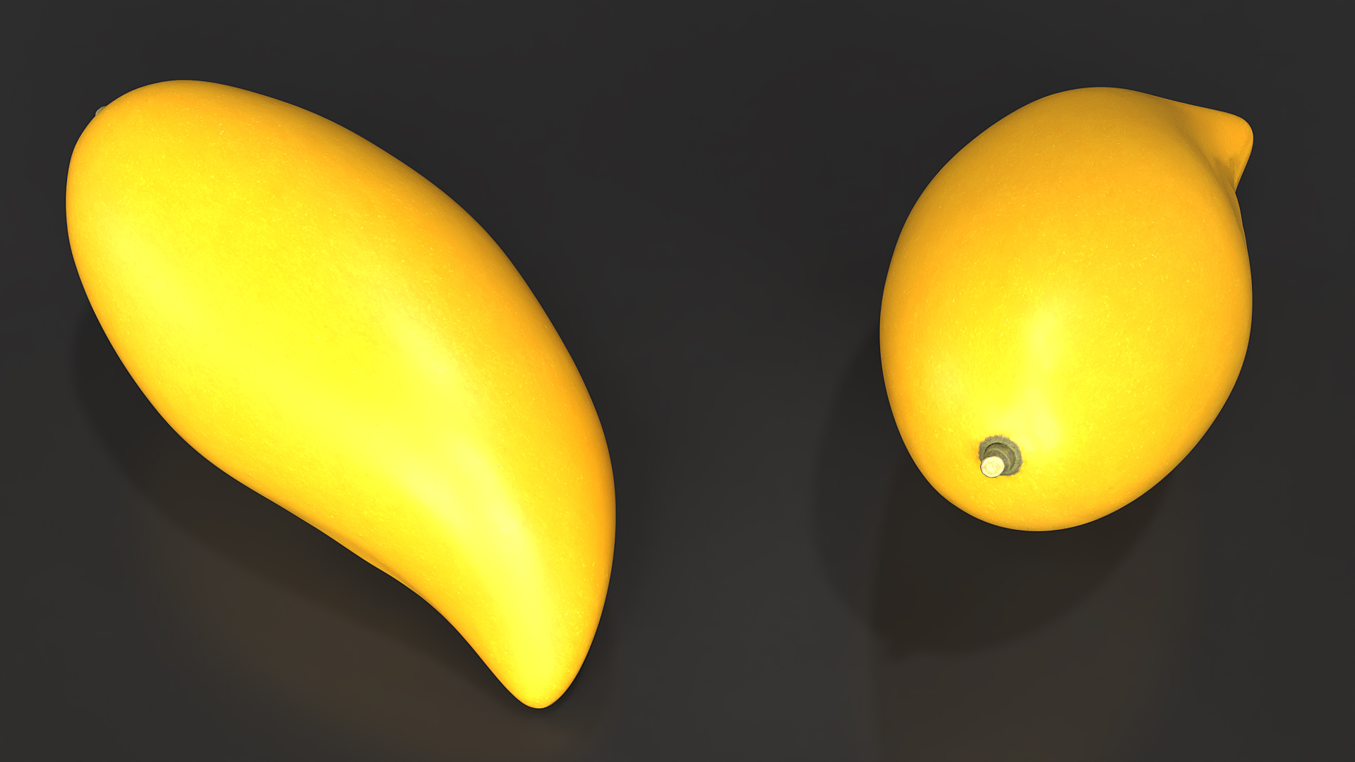 Yellow Long Mango 3D