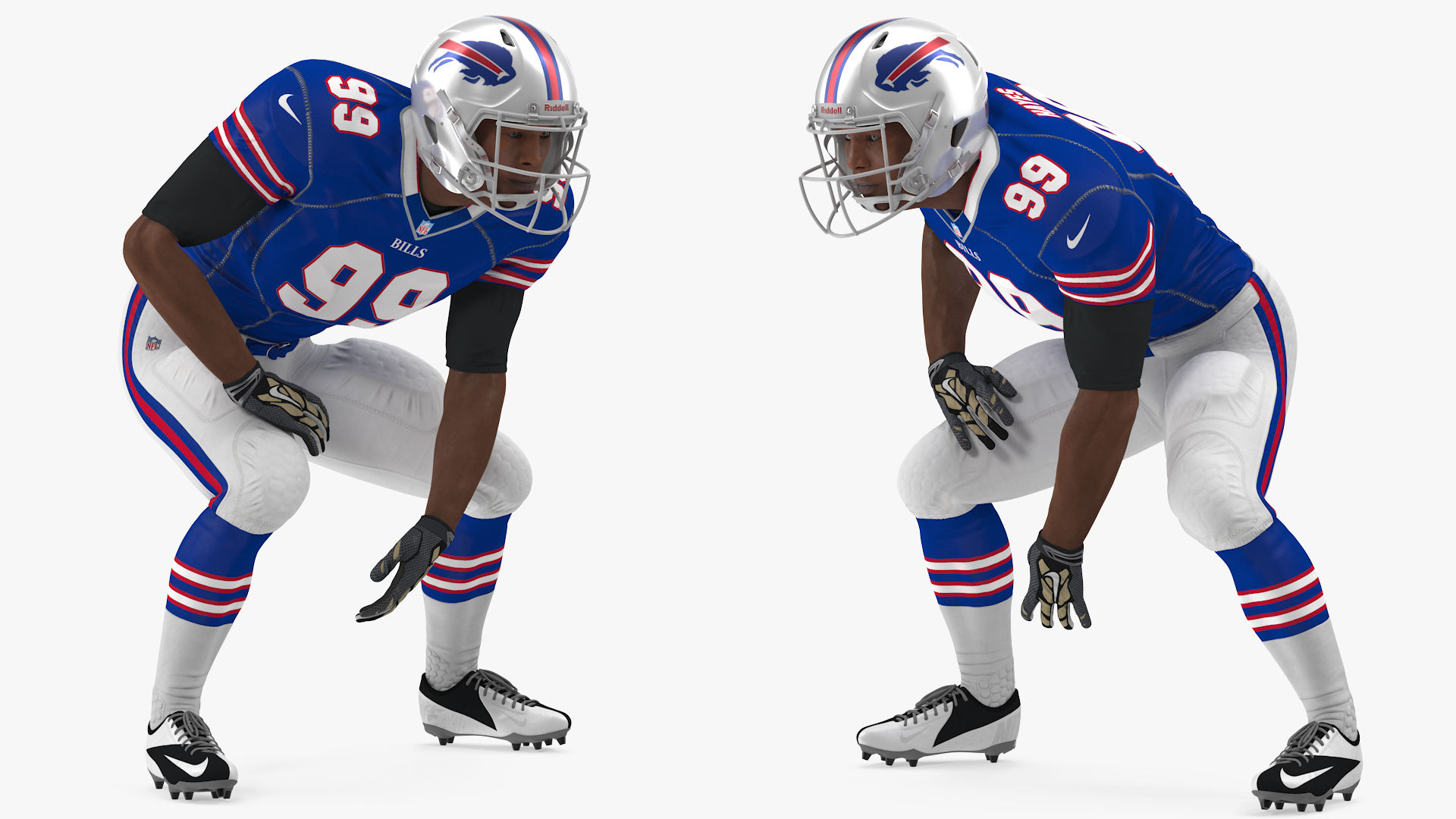 Buffalo Bills American Football Player Crouching Fur 3D