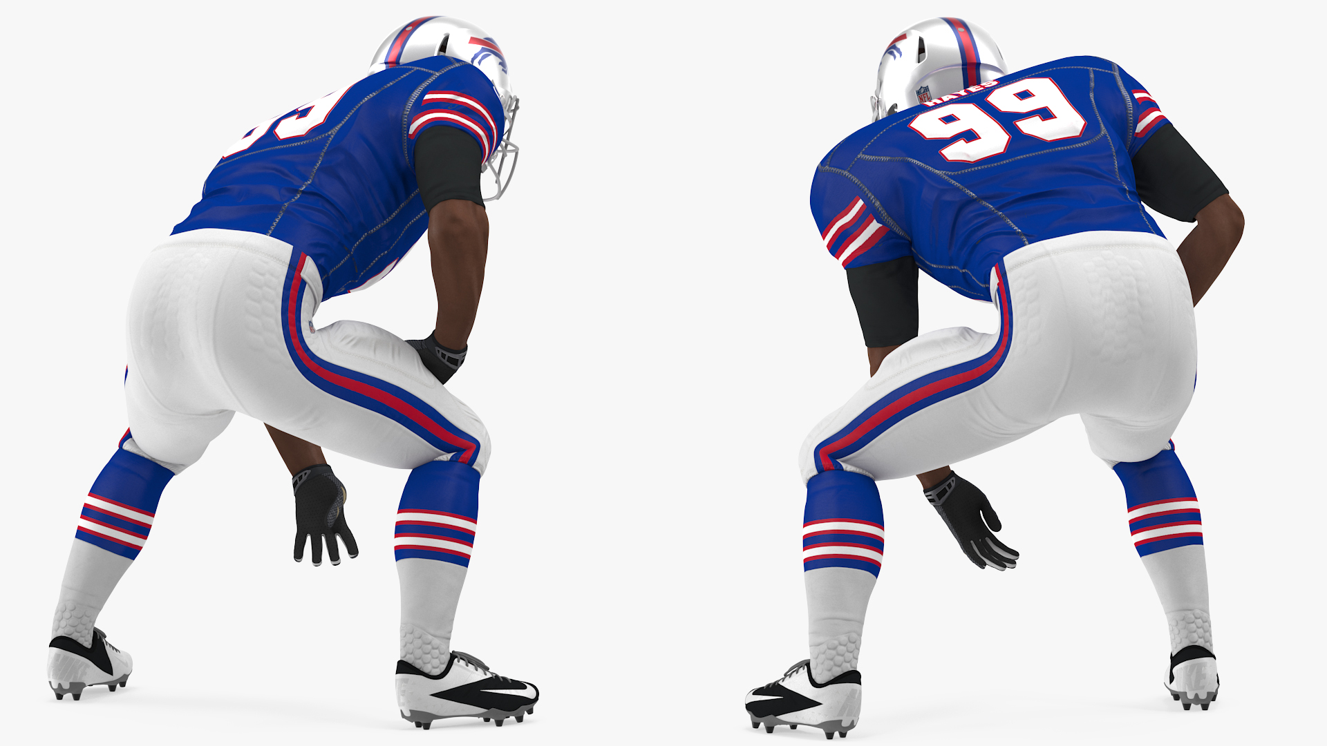 Buffalo Bills American Football Player Crouching Fur 3D