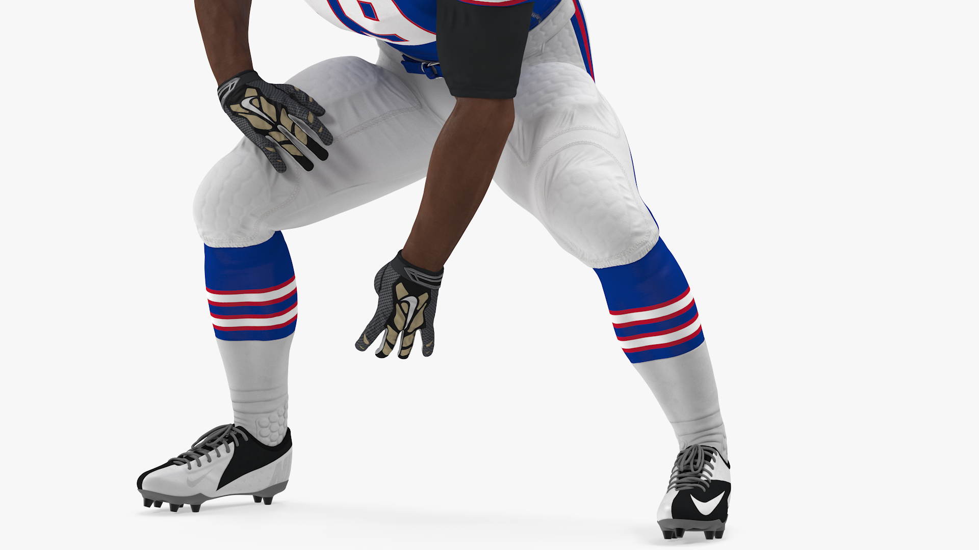 Buffalo Bills American Football Player Crouching Fur 3D