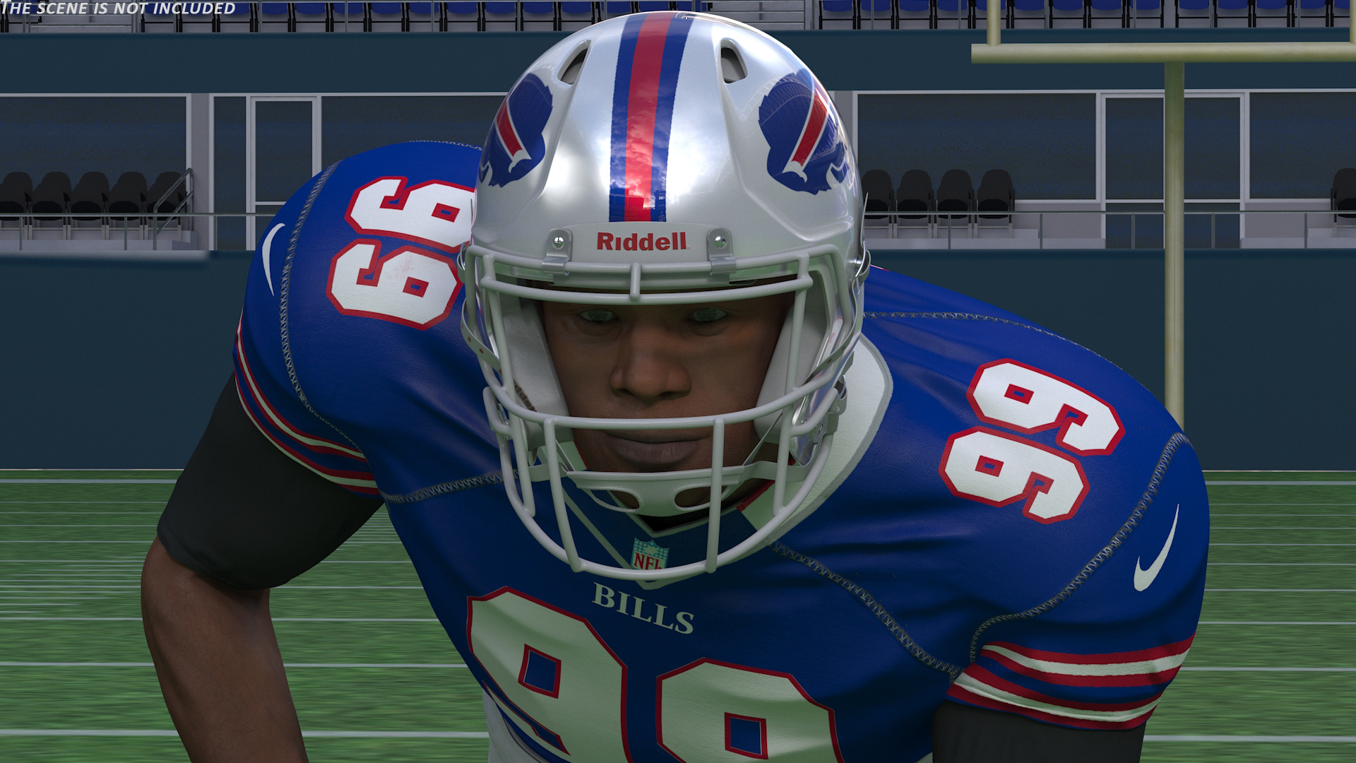 Buffalo Bills American Football Player Crouching Fur 3D
