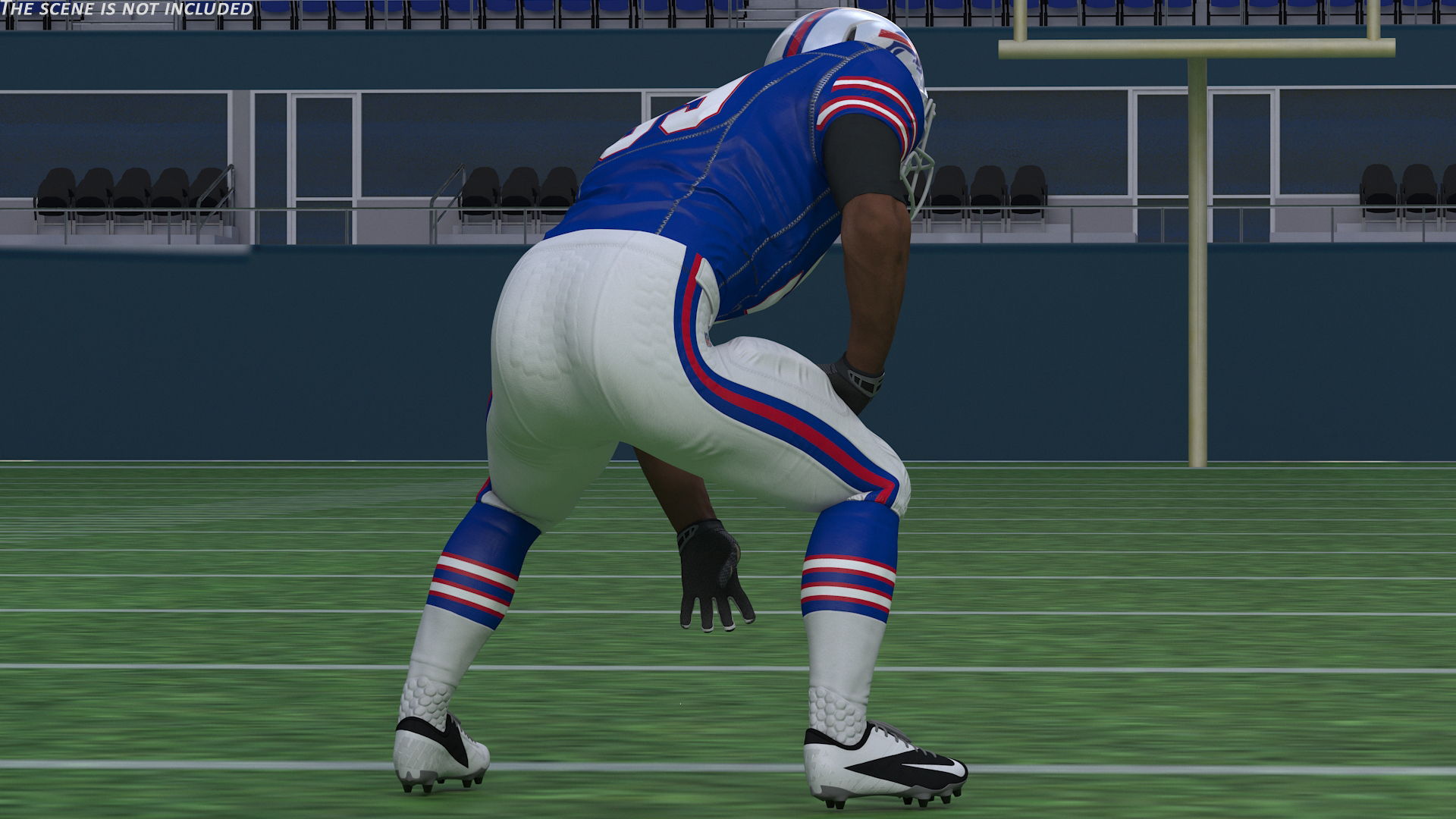 Buffalo Bills American Football Player Crouching Fur 3D