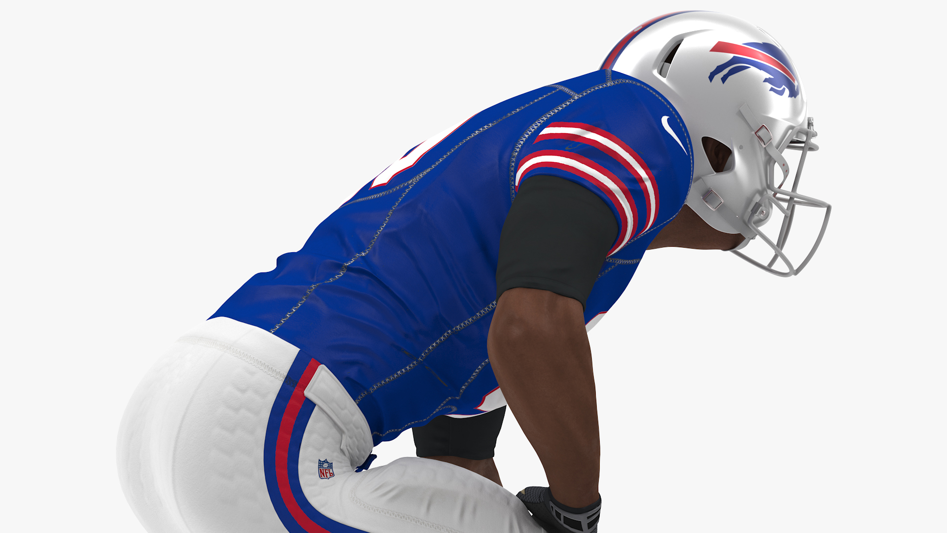 Buffalo Bills American Football Player Crouching Fur 3D
