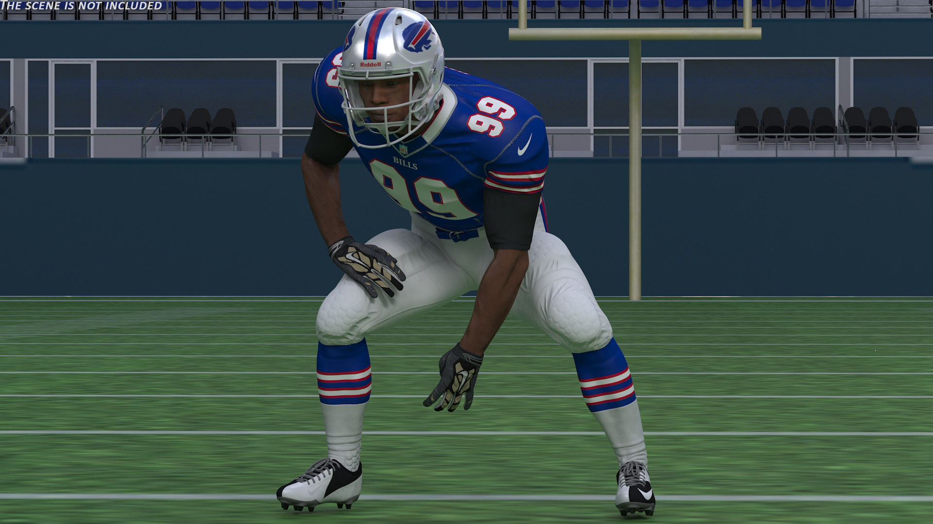 Buffalo Bills American Football Player Crouching Fur 3D