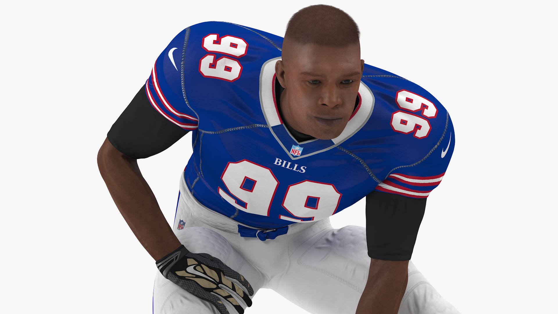 Buffalo Bills American Football Player Crouching Fur 3D
