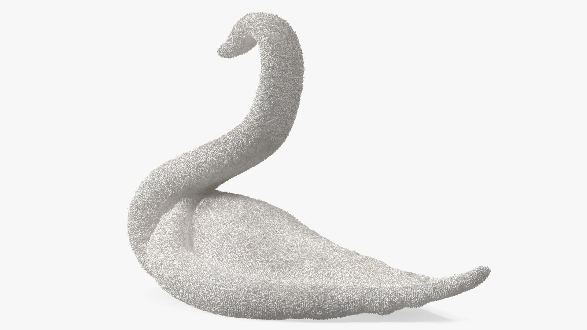3D Towel Swan with Folded Wings White Fur model