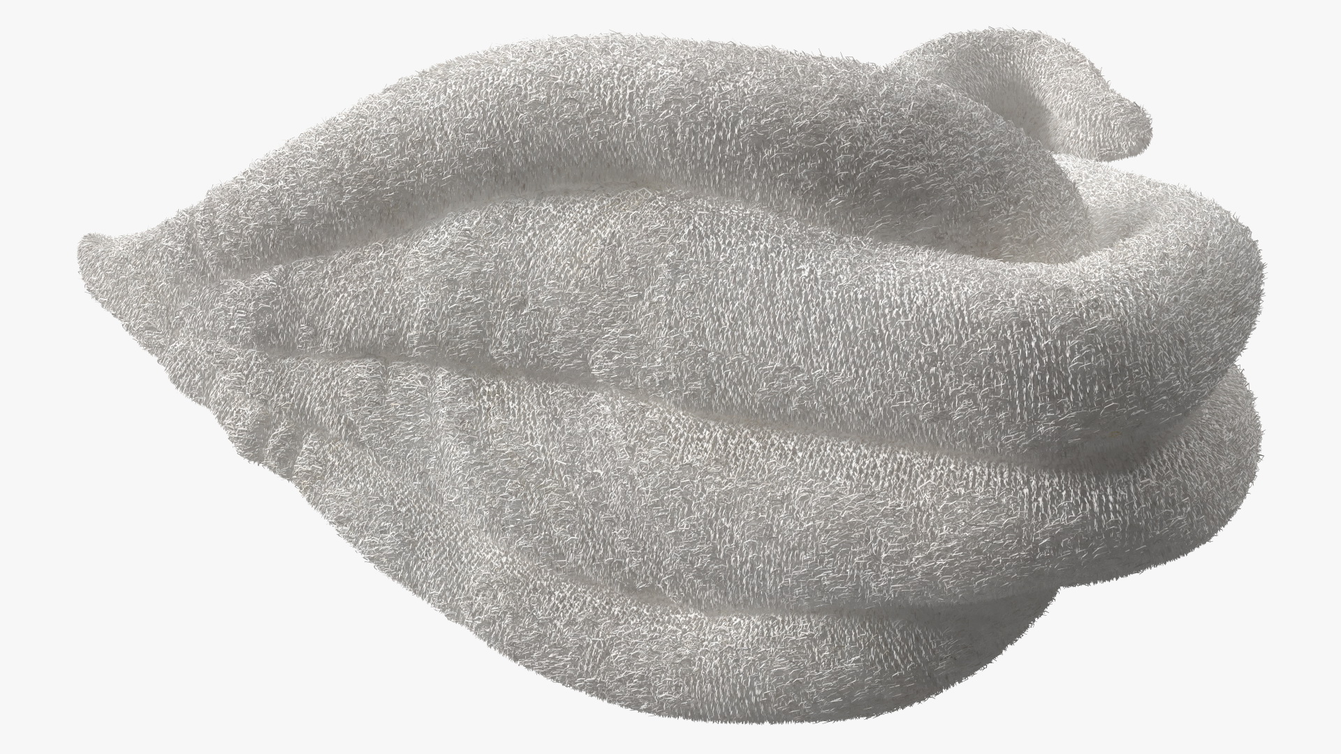 3D Towel Swan with Folded Wings White Fur model