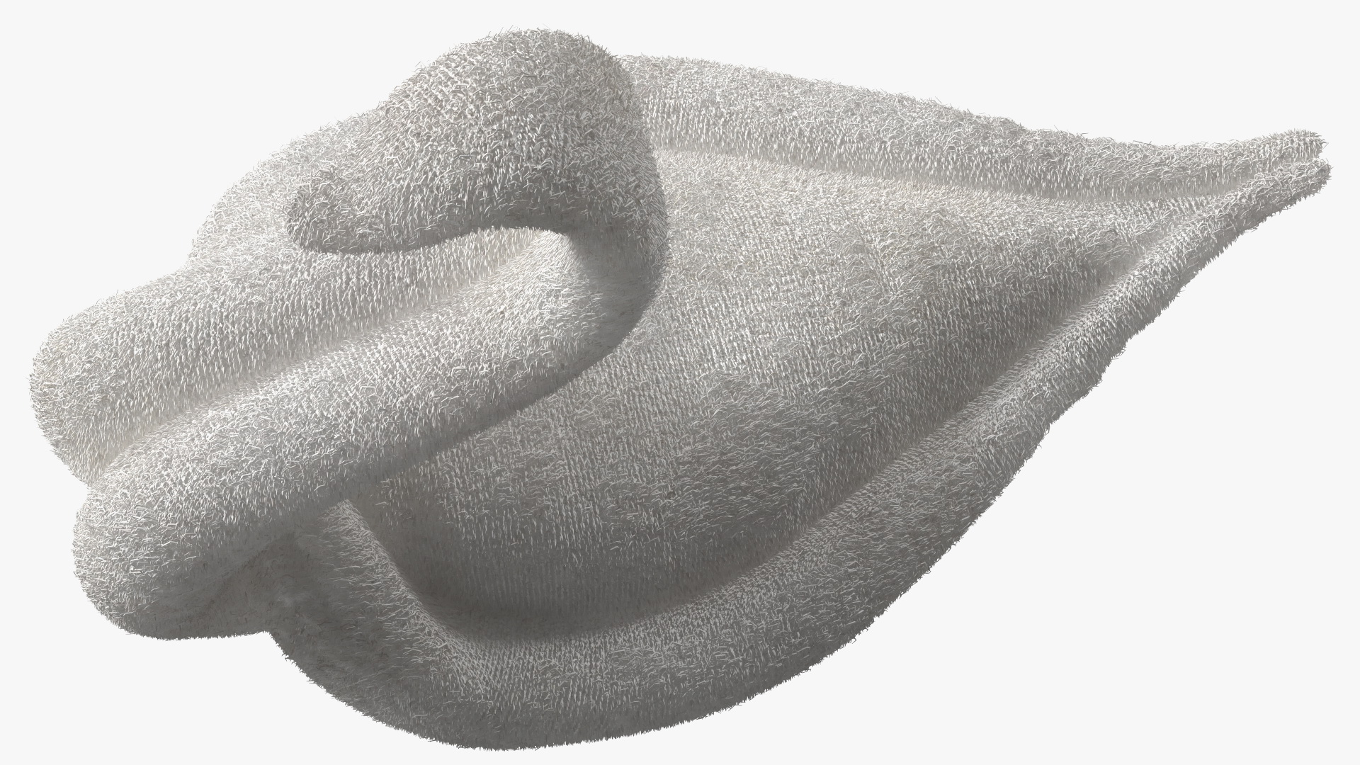 3D Towel Swan with Folded Wings White Fur model