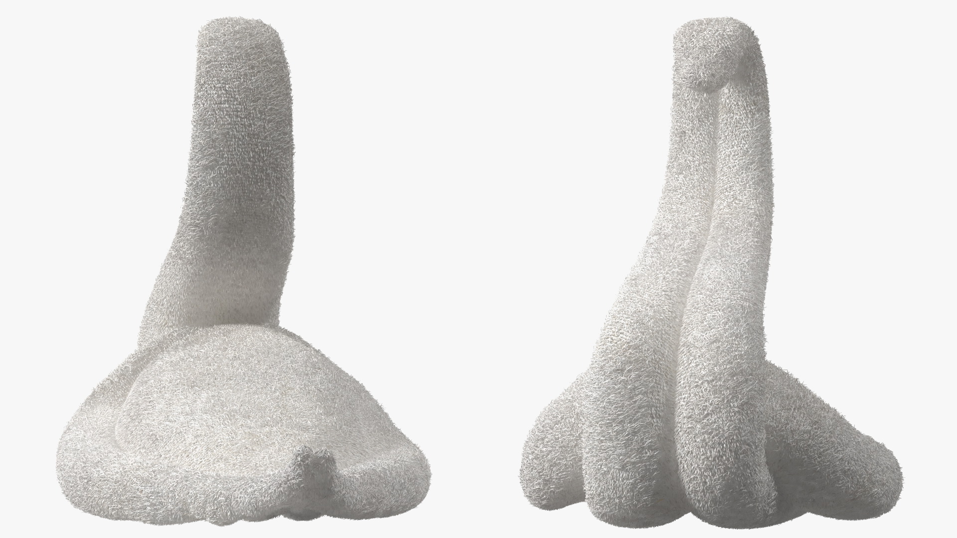 3D Towel Swan with Folded Wings White Fur model