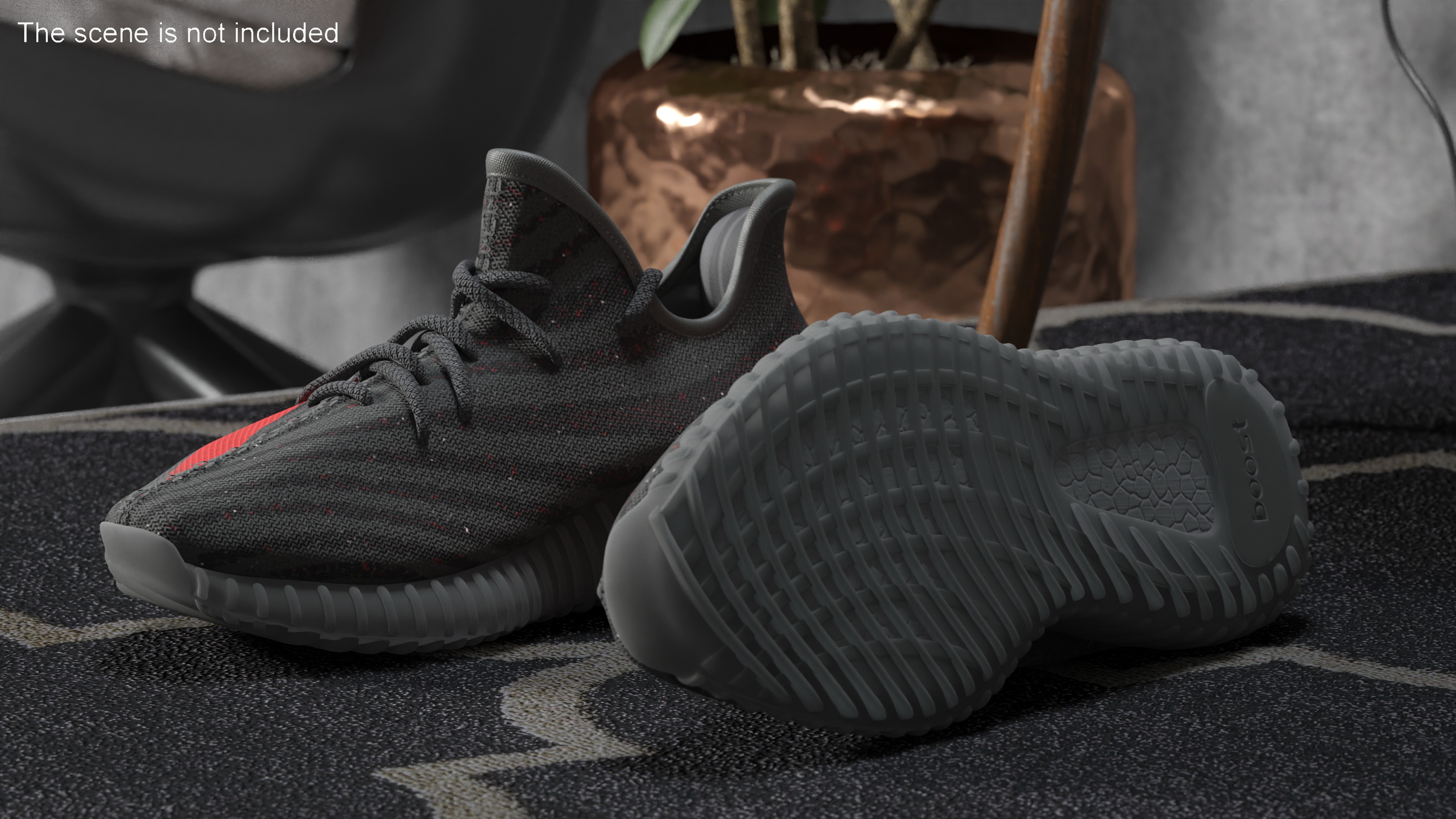 3D model Yeeze Boost 350 Sneakers Black