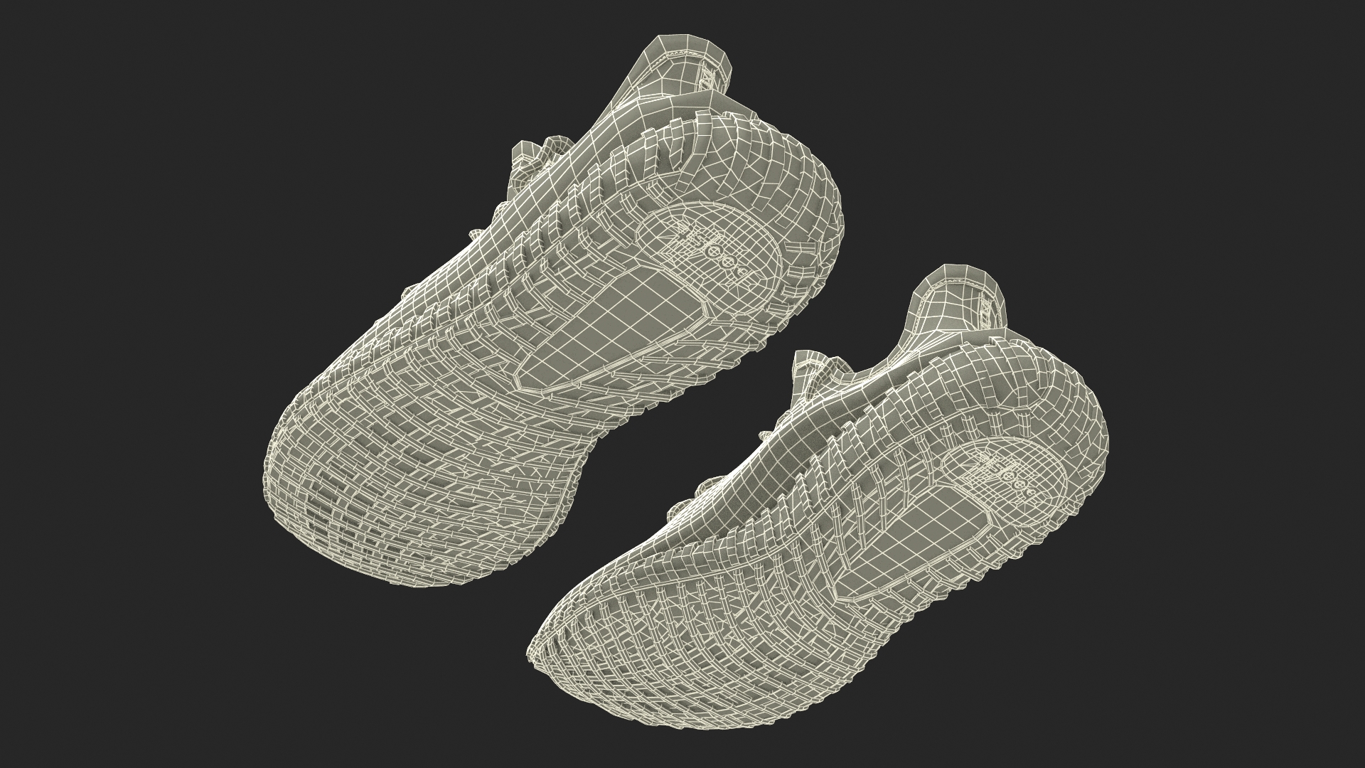 3D model Yeeze Boost 350 Sneakers Black