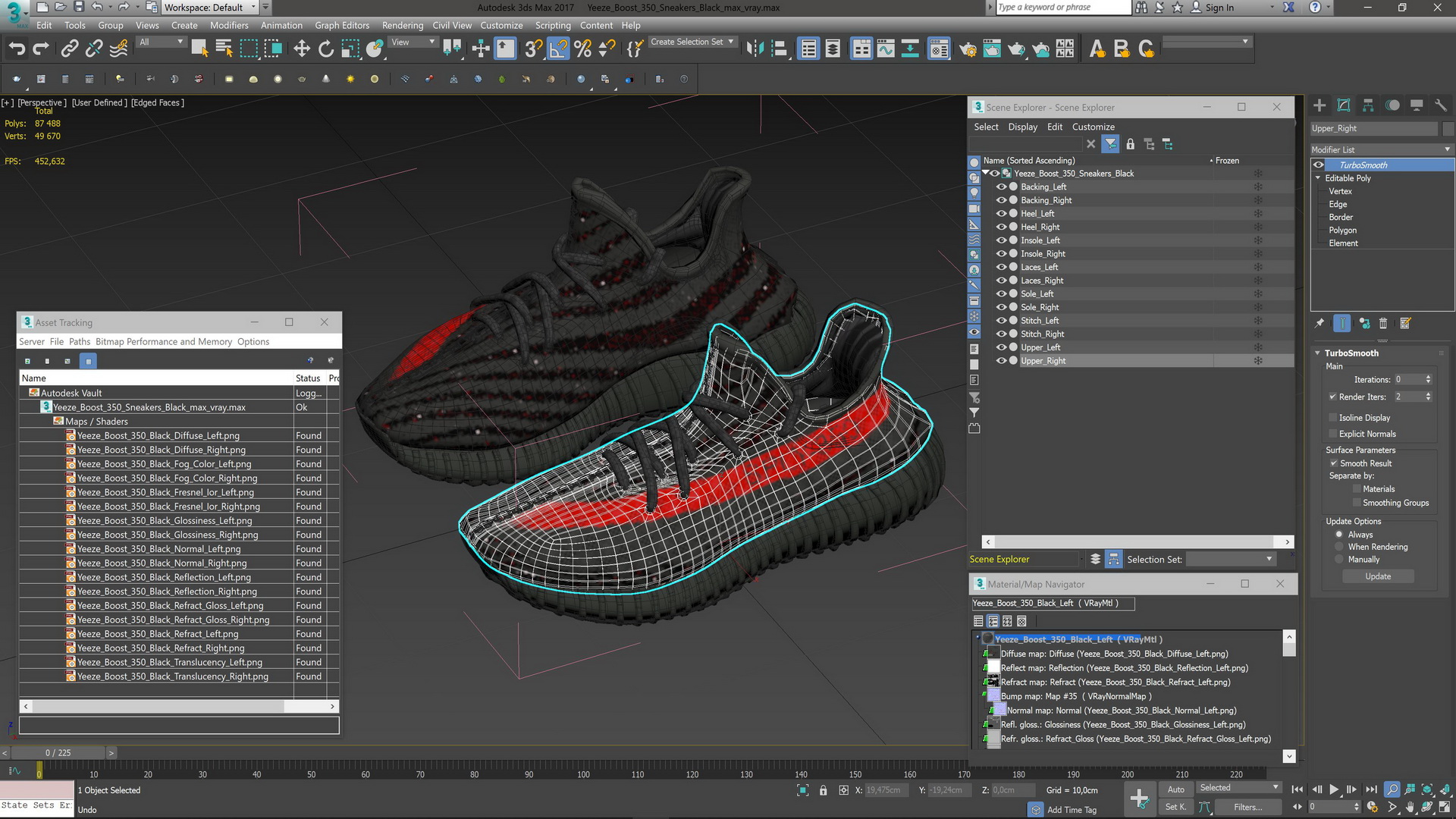 3D model Yeeze Boost 350 Sneakers Black