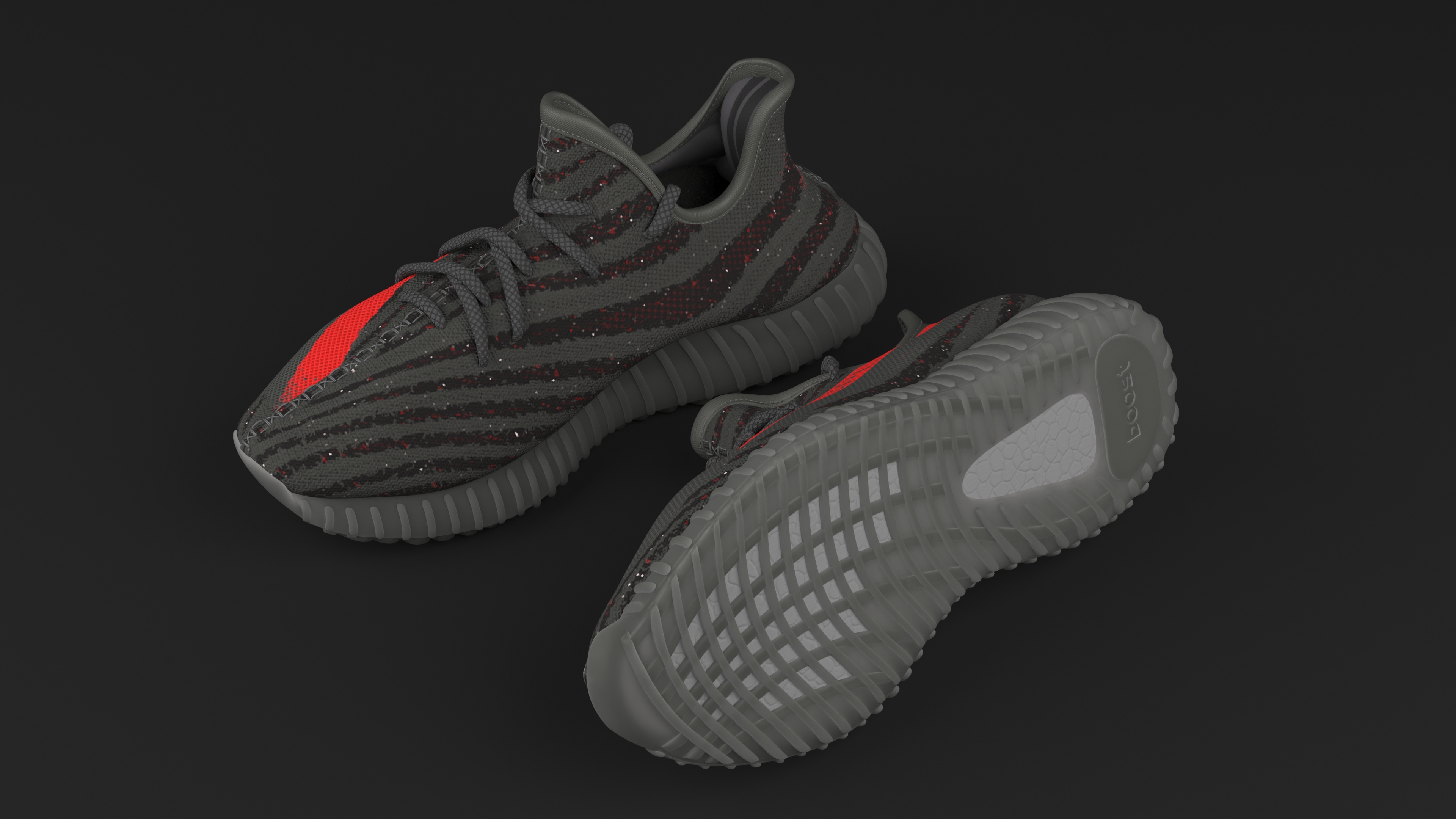3D model Yeeze Boost 350 Sneakers Black
