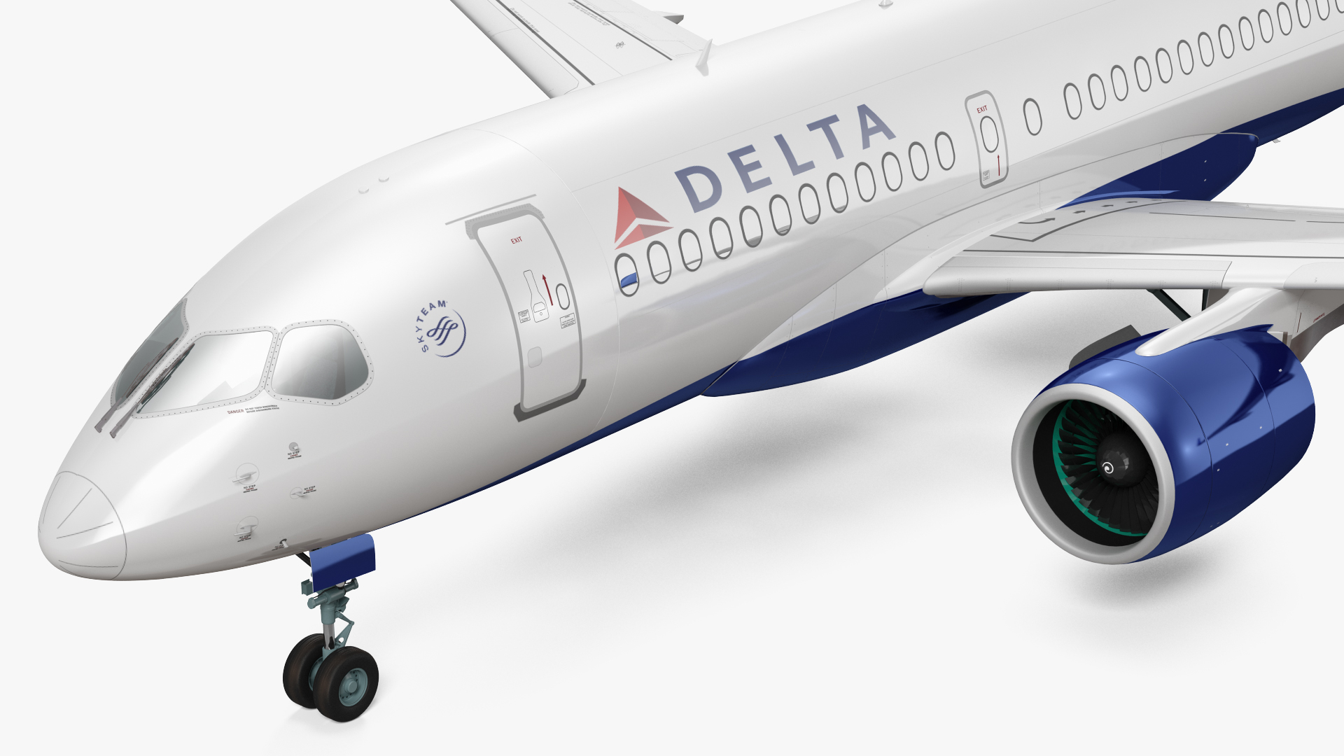 Airbus A220 100 Delta Simple Interior 3D