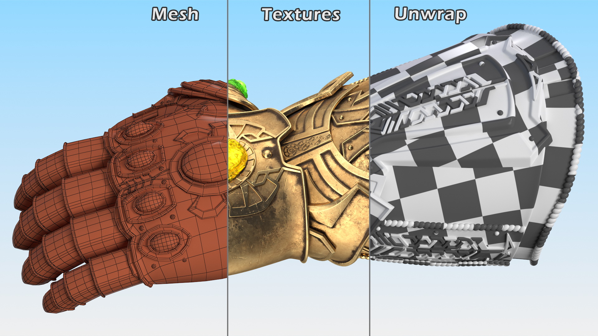 Infinity Gauntlet Glow Rigged 3D model