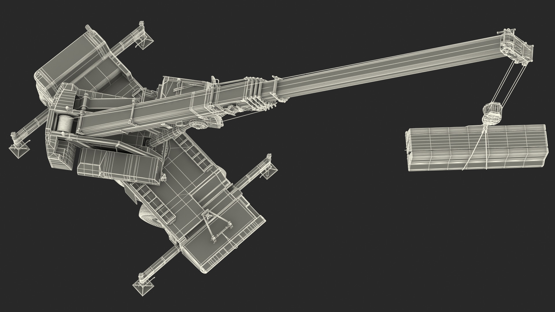 Mobile Crane Liebherr with Concrete Barriers 3D model