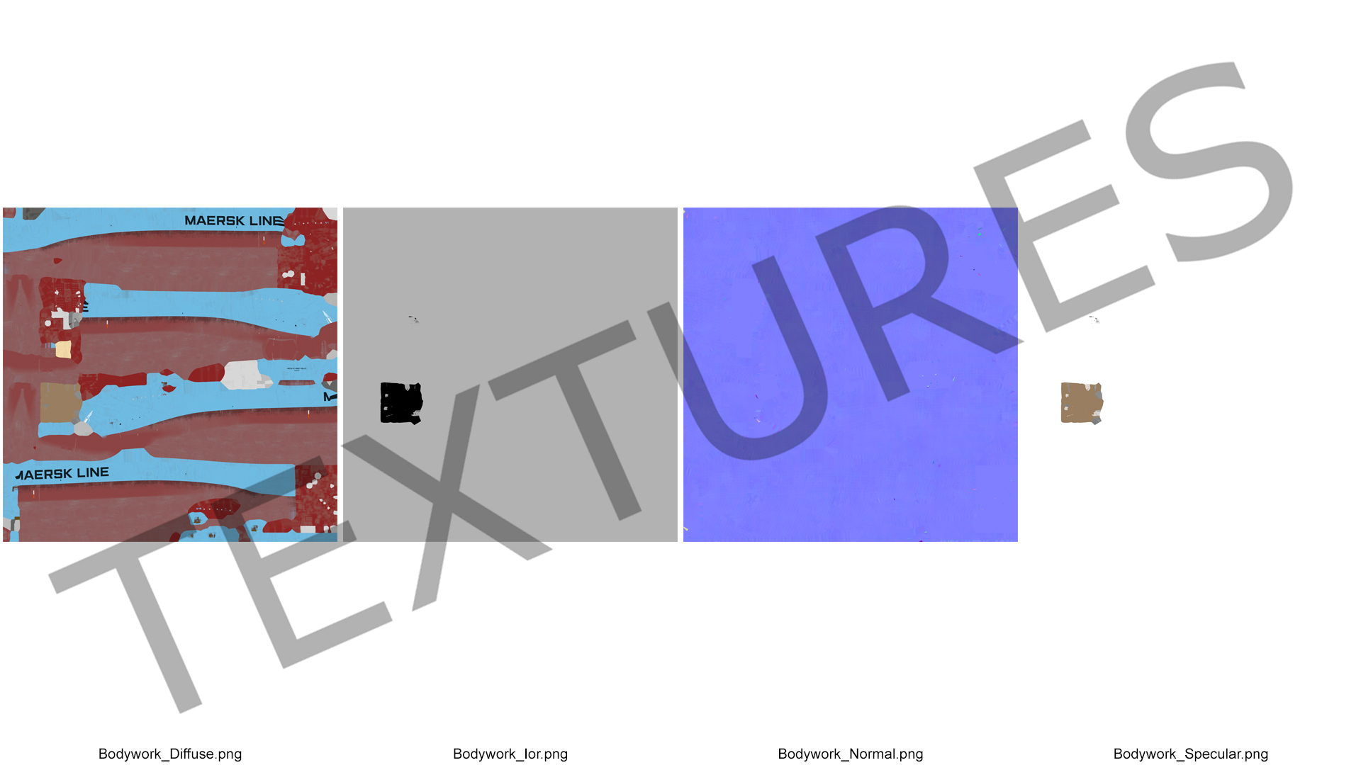 Colorful Maersk Cargo Shipping Containers Stacked 3D model