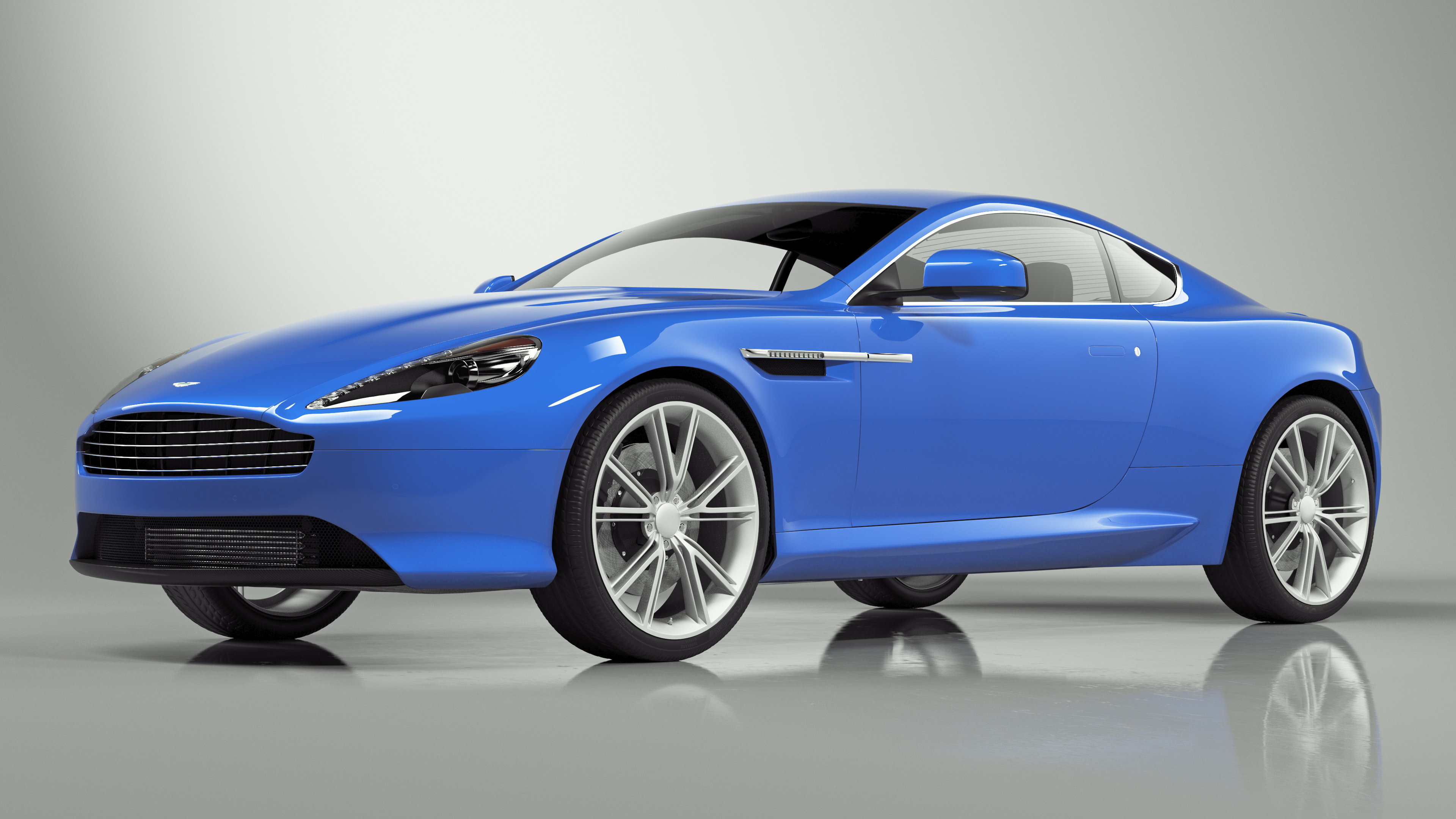 Aston Martin DB9 Blue Simple Interior 3D