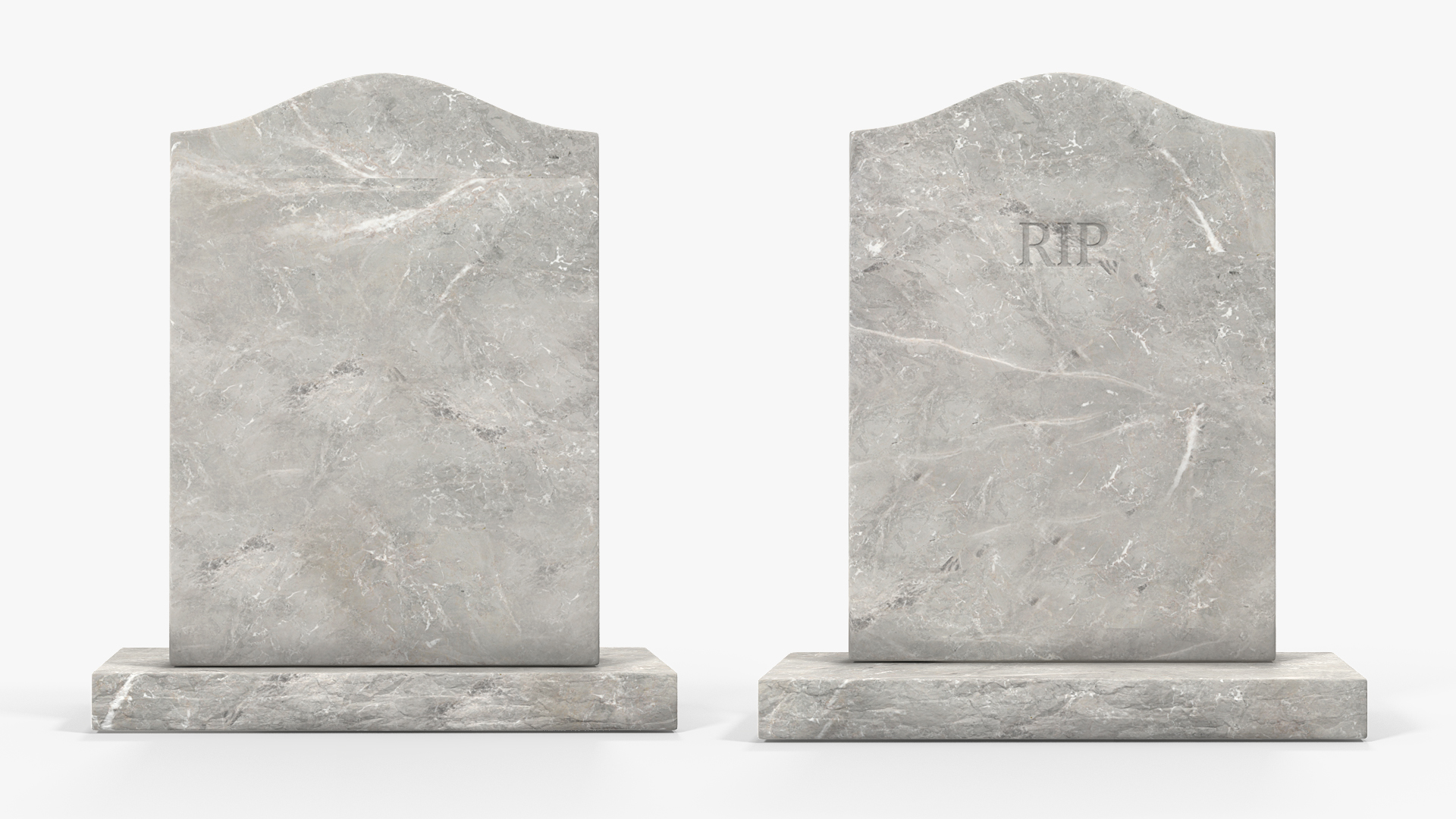 3D Marble Headstone for Grave