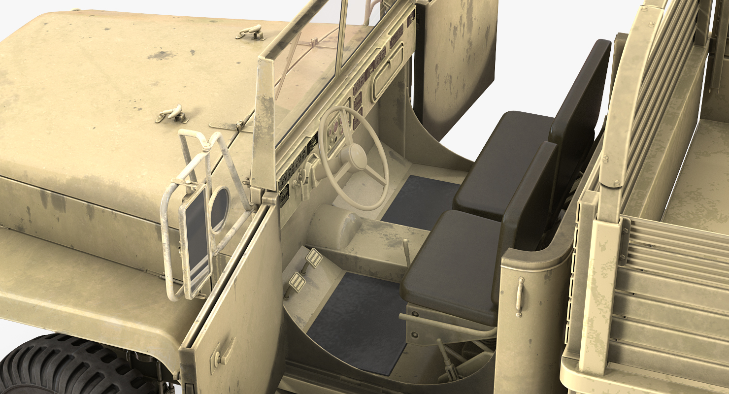 Cargo Truck M35 Desert Rigged 3D model