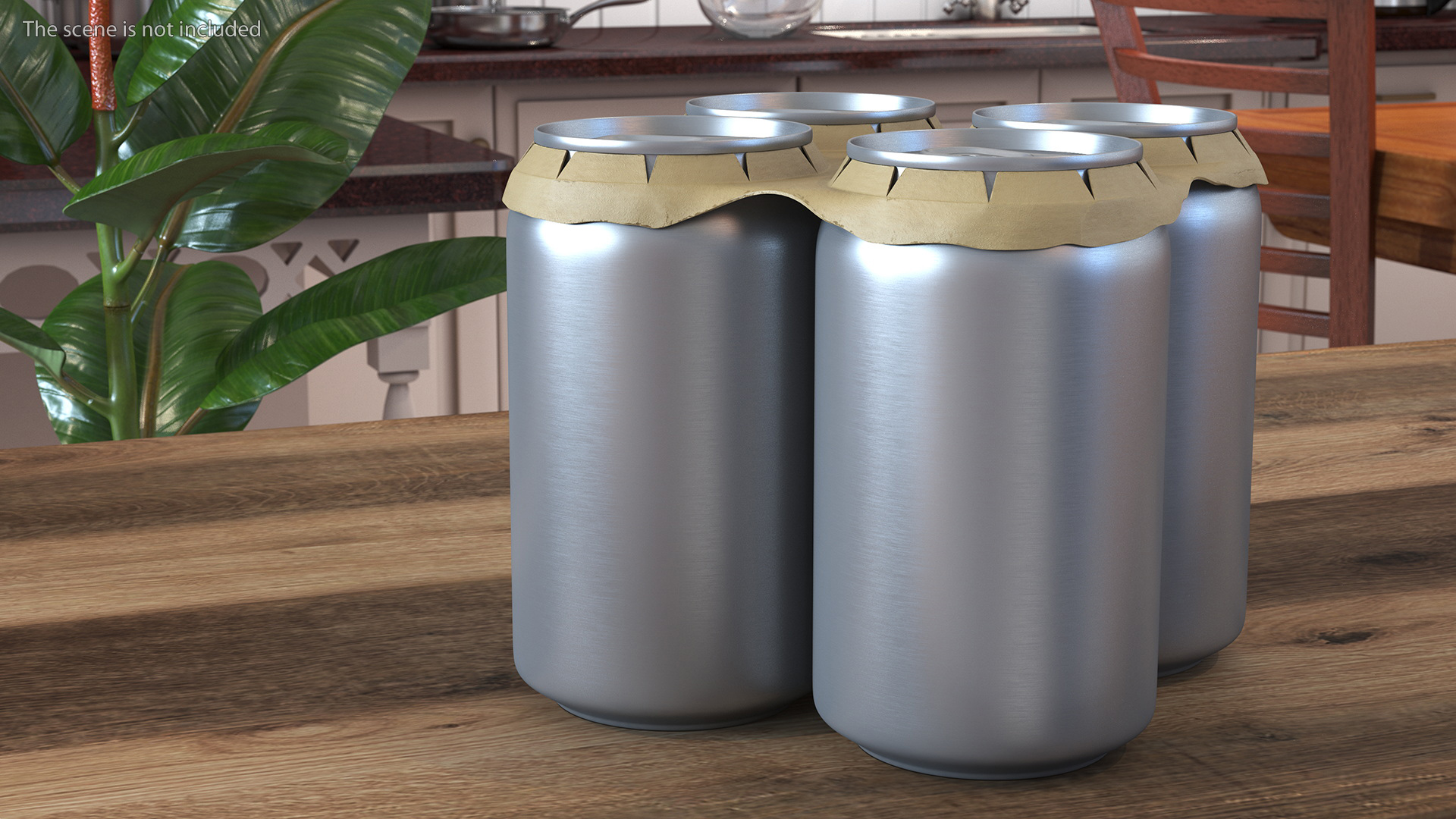 3D Small Can Cardboard Holder 4 Pack model