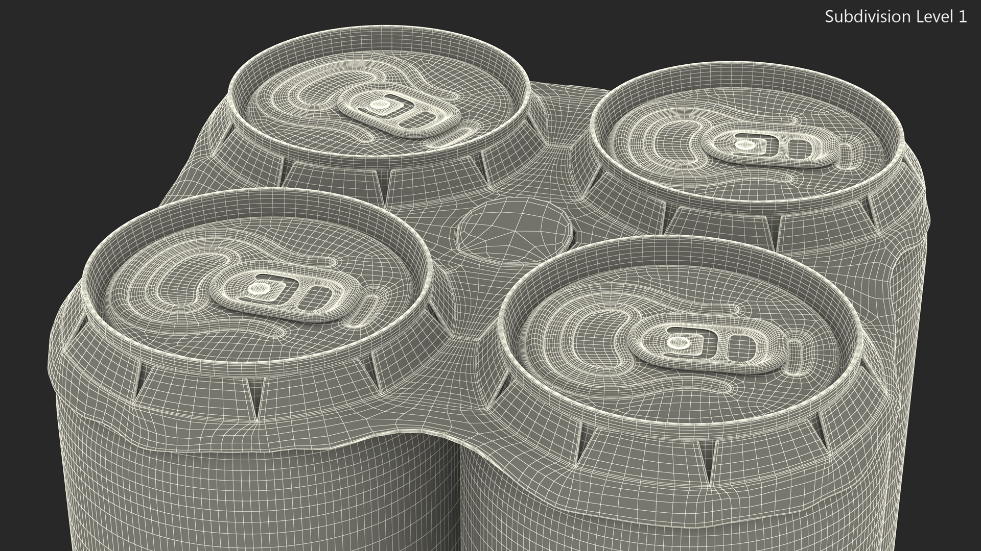 3D Small Can Cardboard Holder 4 Pack model
