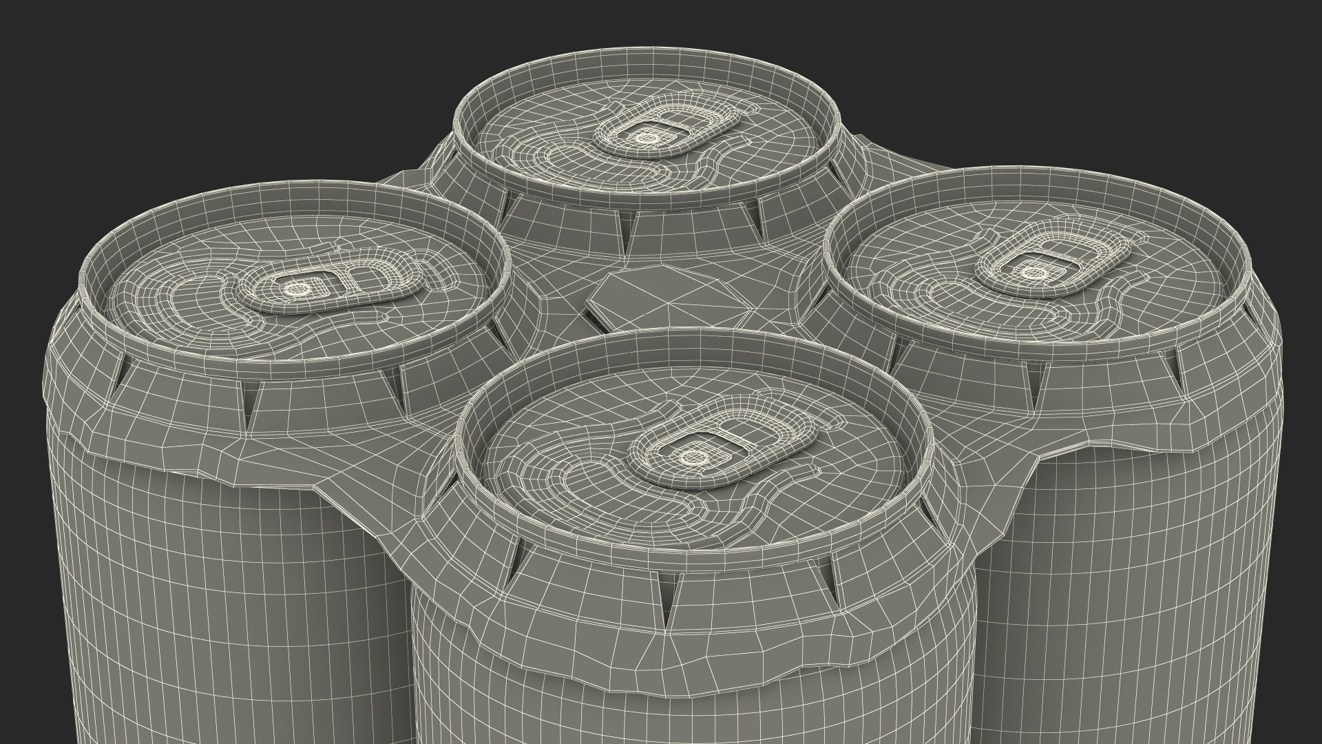 3D Small Can Cardboard Holder 4 Pack model
