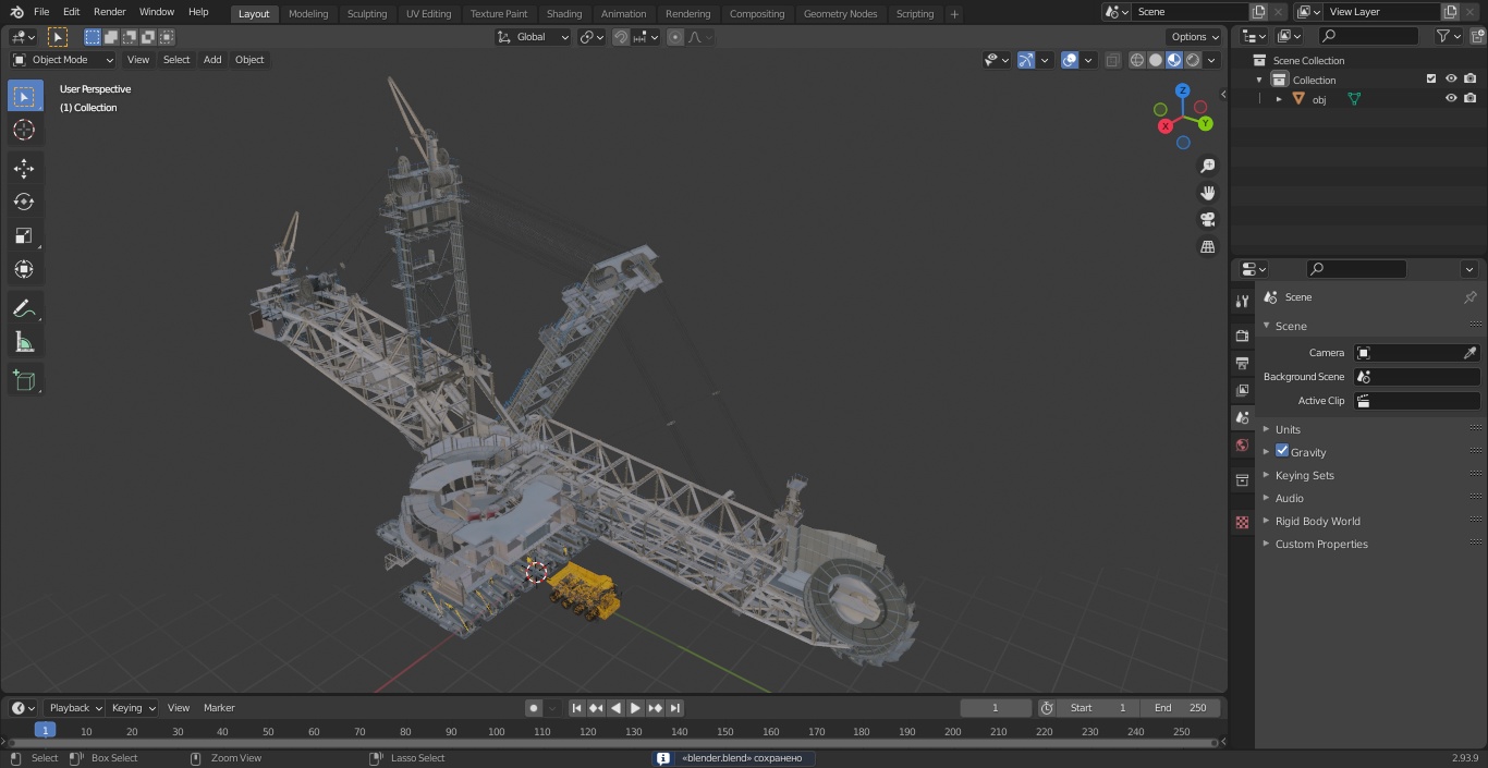 3D Mining Multi Bucket Wheel Excavator with Mining Truck model