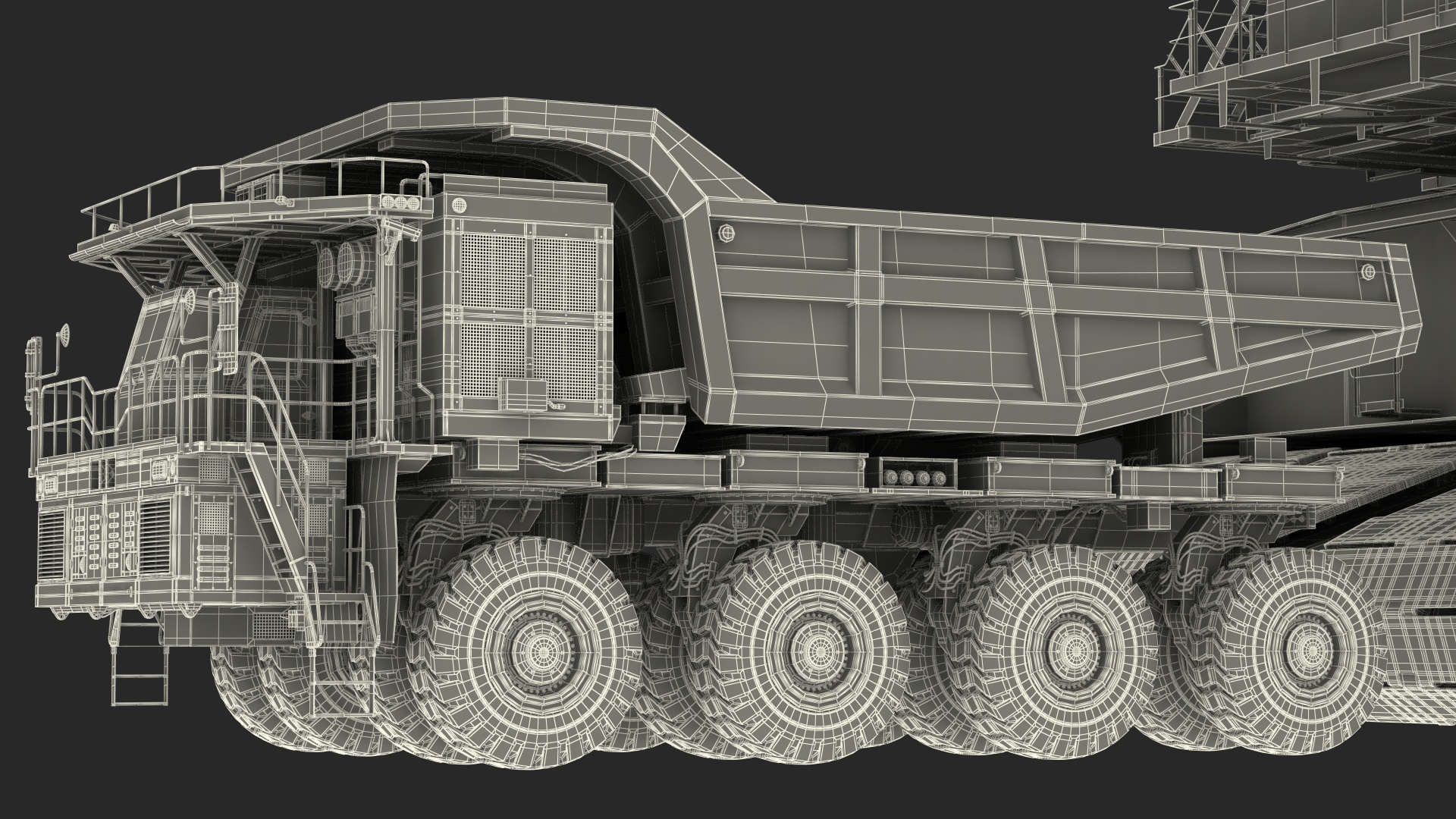 3D Mining Multi Bucket Wheel Excavator with Mining Truck model