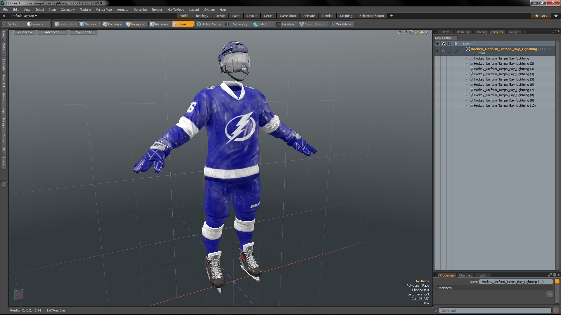 Hockey Uniform Tampa Bay Lightning 3D model