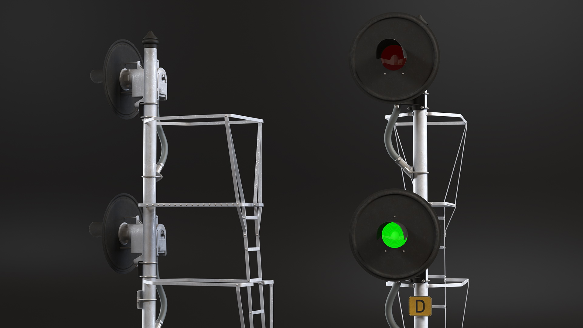 Searchlight Railroad Signal Double 3D model