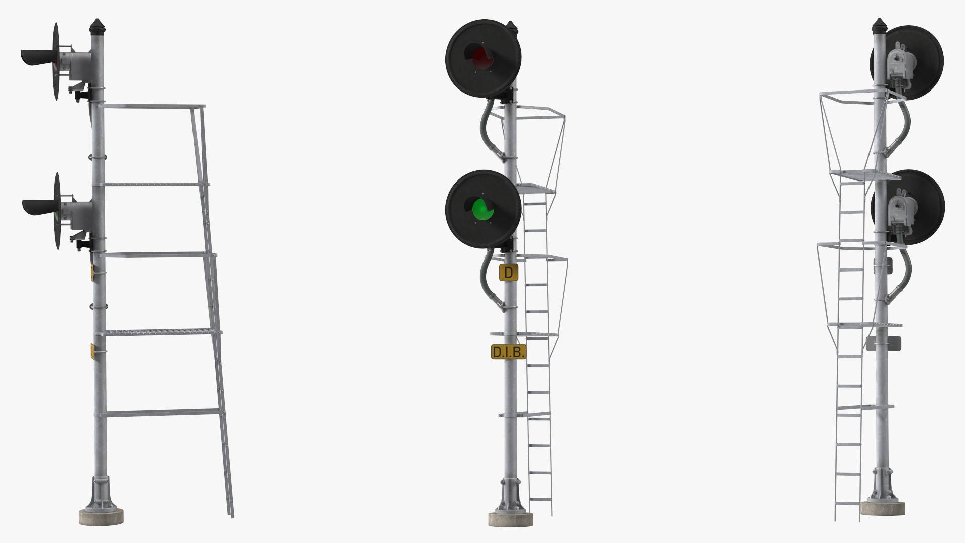 Searchlight Railroad Signal Double 3D model