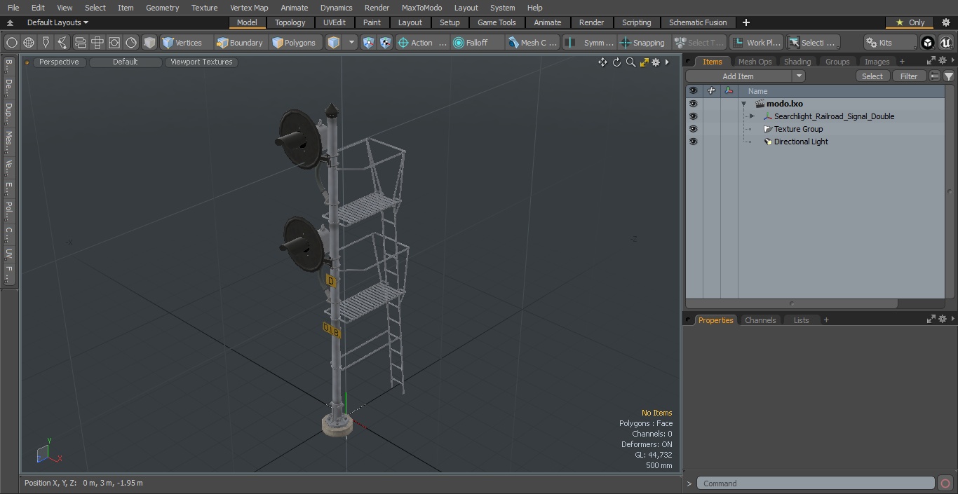 Searchlight Railroad Signal Double 3D model