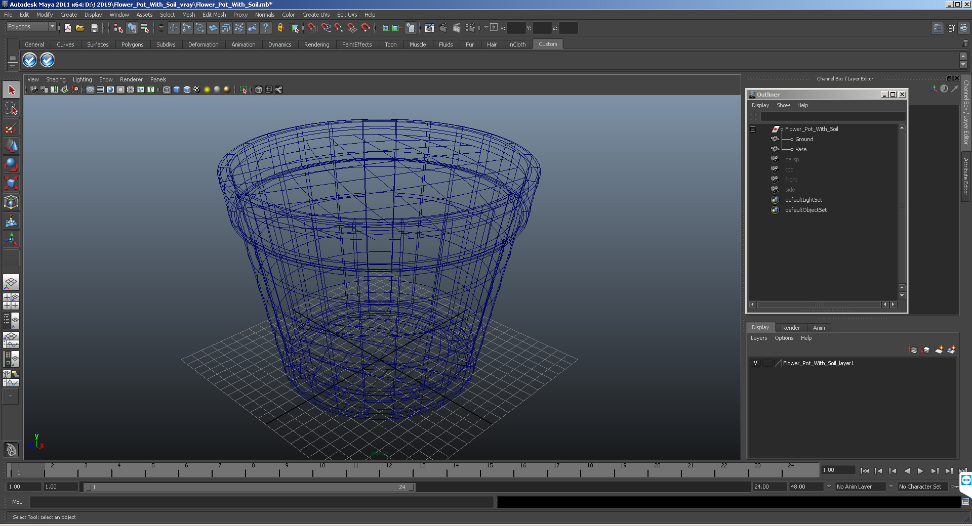 3D model Flower Pot With Soil