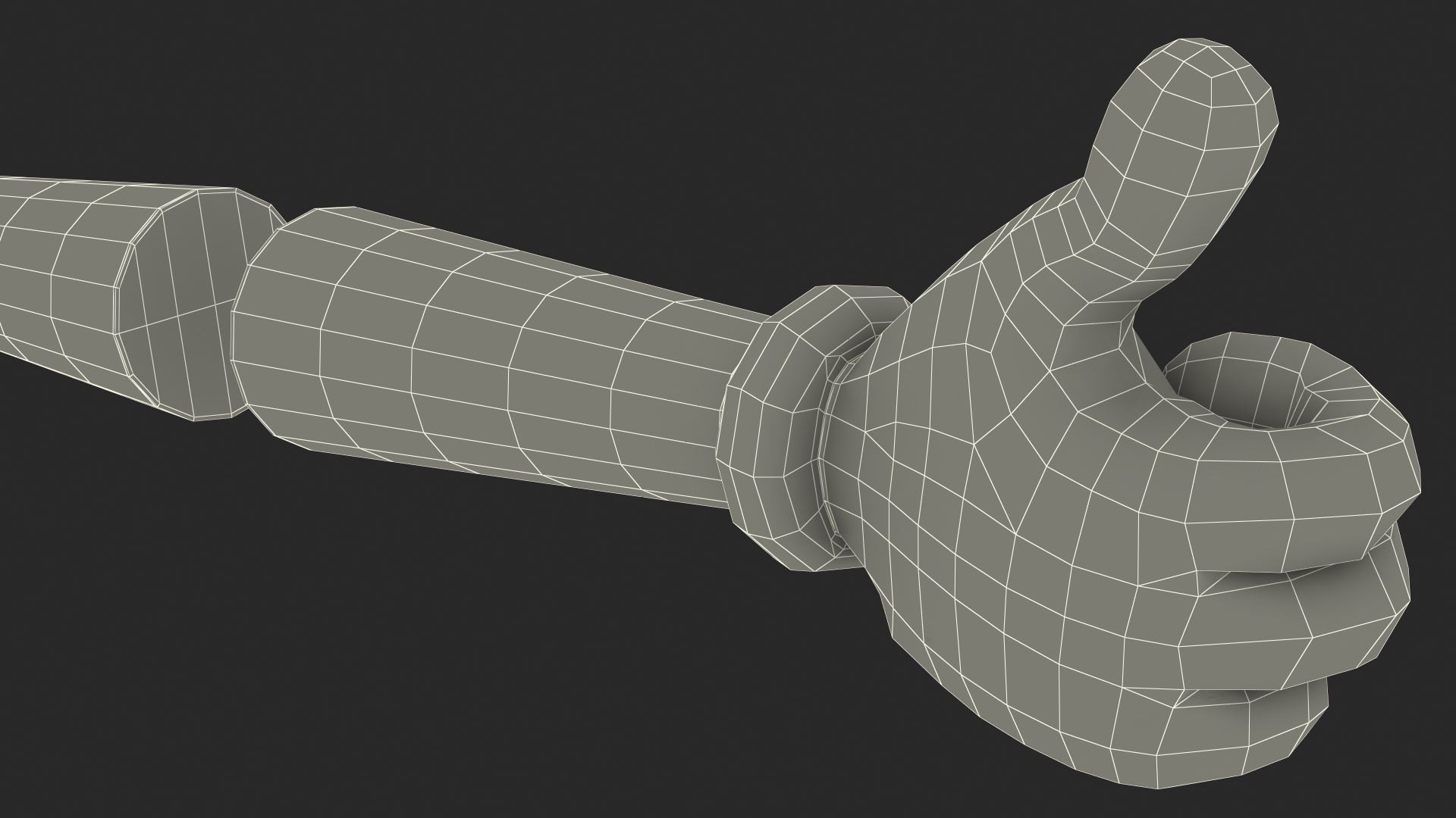 3D Cartoon Hands Thumbs Up Pose model