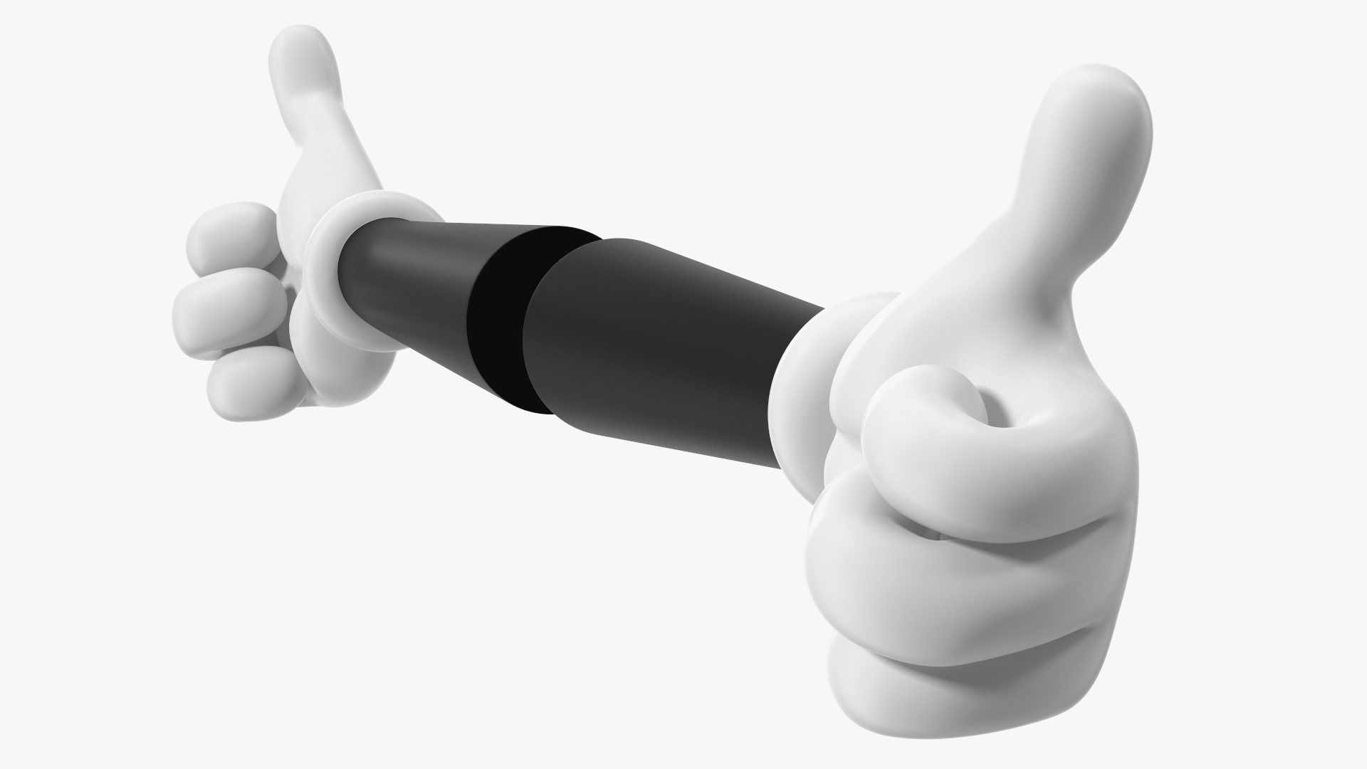 3D Cartoon Hands Thumbs Up Pose model