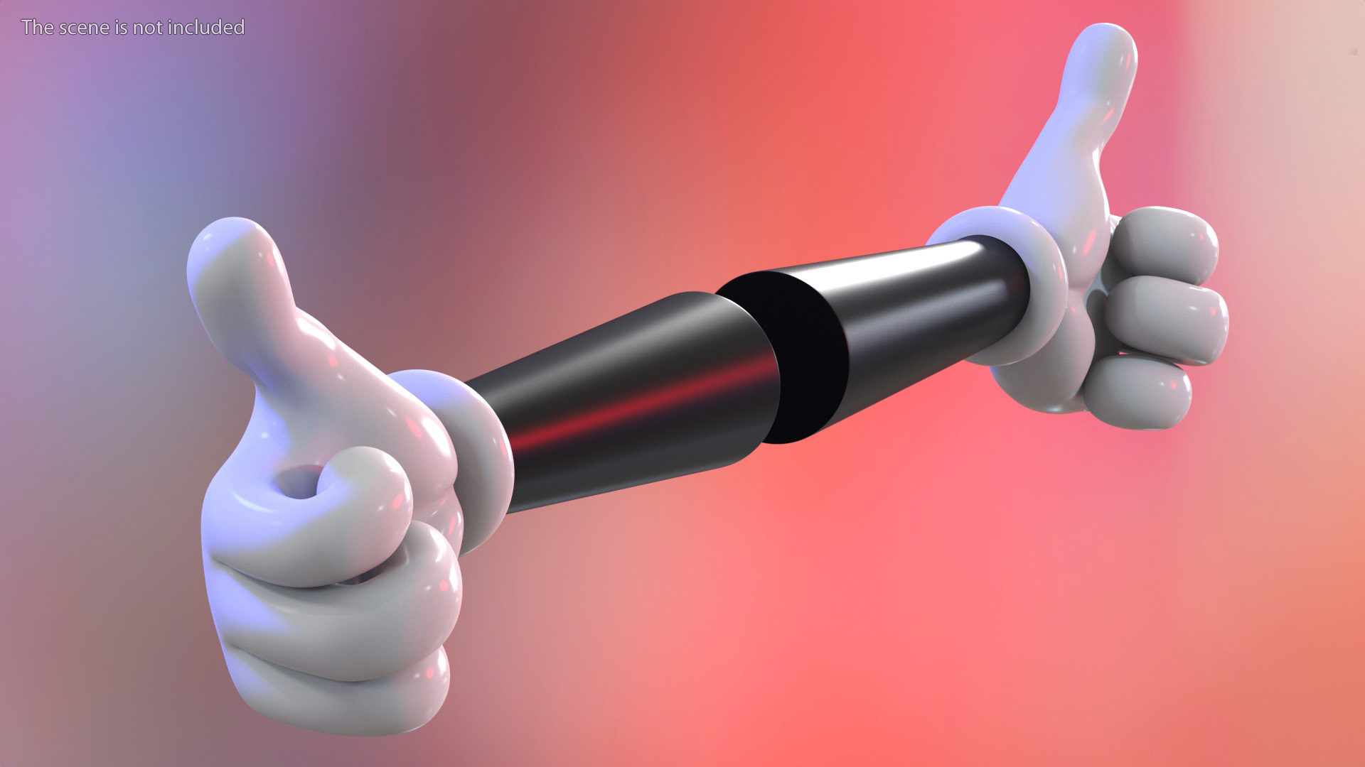 3D Cartoon Hands Thumbs Up Pose model