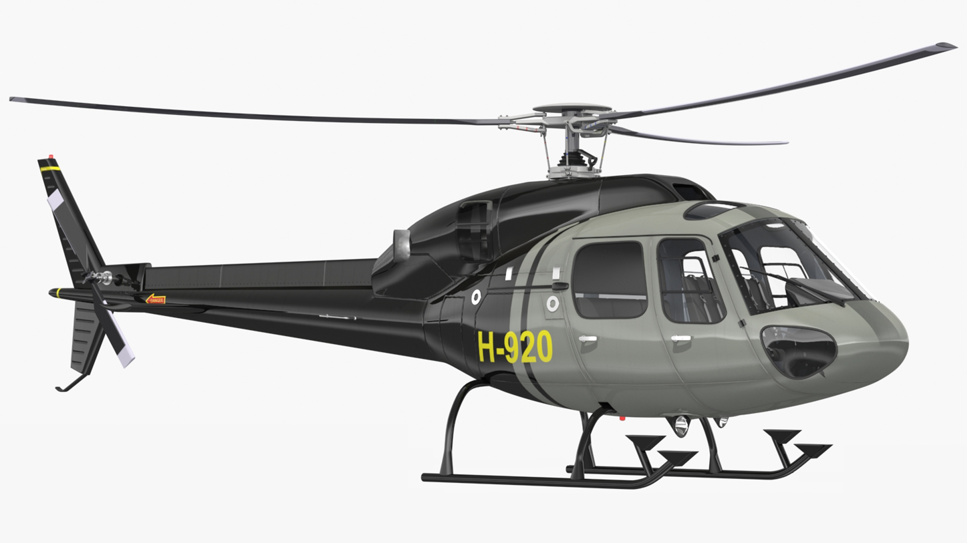 Private Helicopter Eurocopter AS355E Rigged for Maya 3D