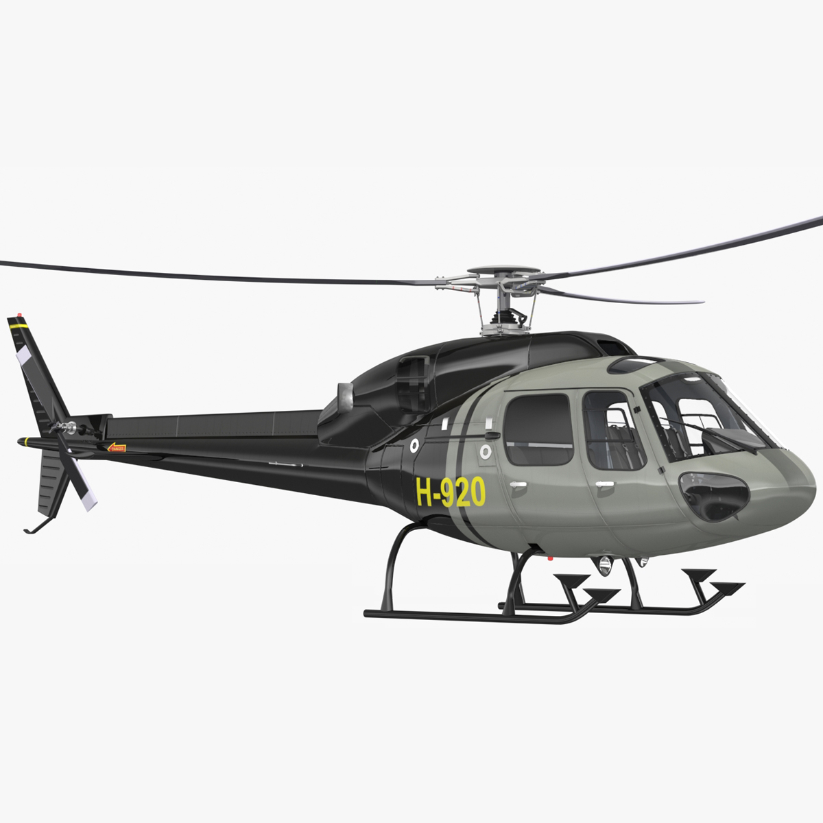 Private Helicopter Eurocopter AS355E Rigged for Maya 3D