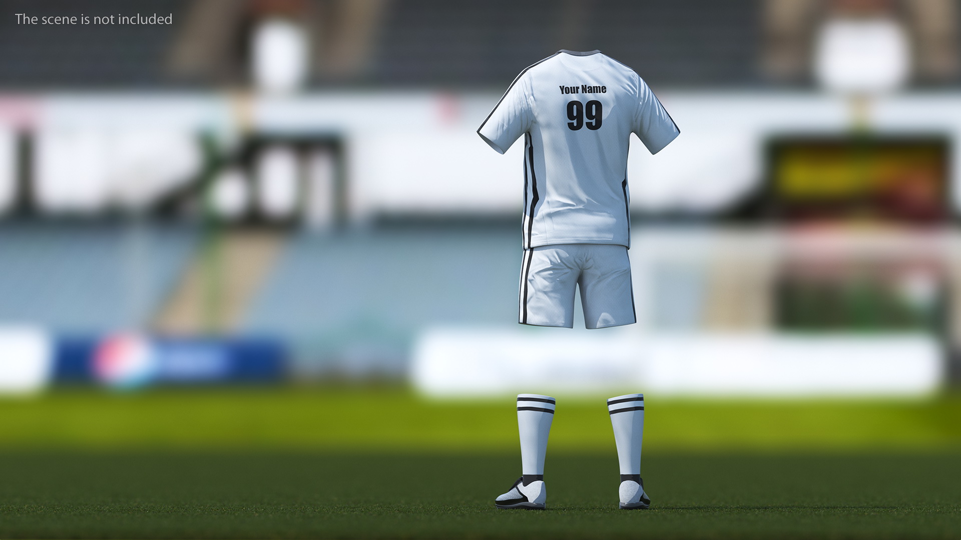 3D model Soccer Uniform White Your Team