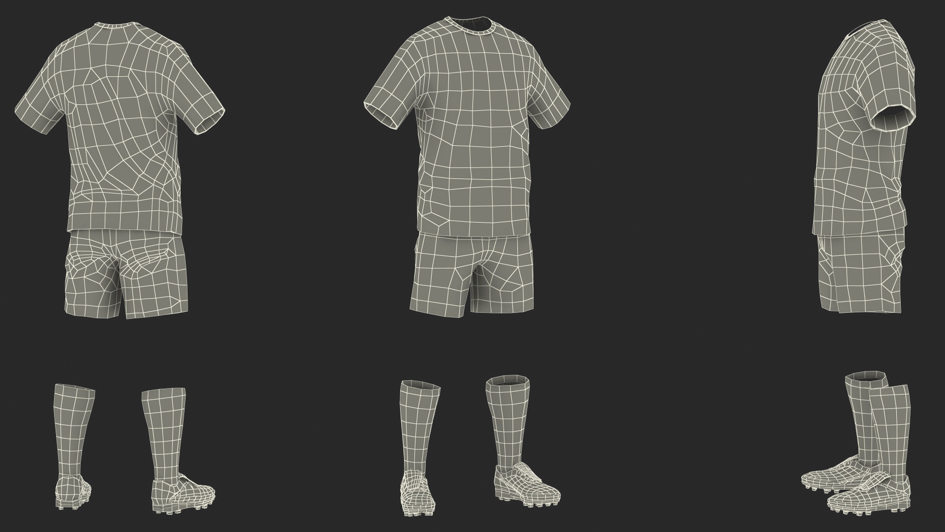 3D model Soccer Uniform White Your Team