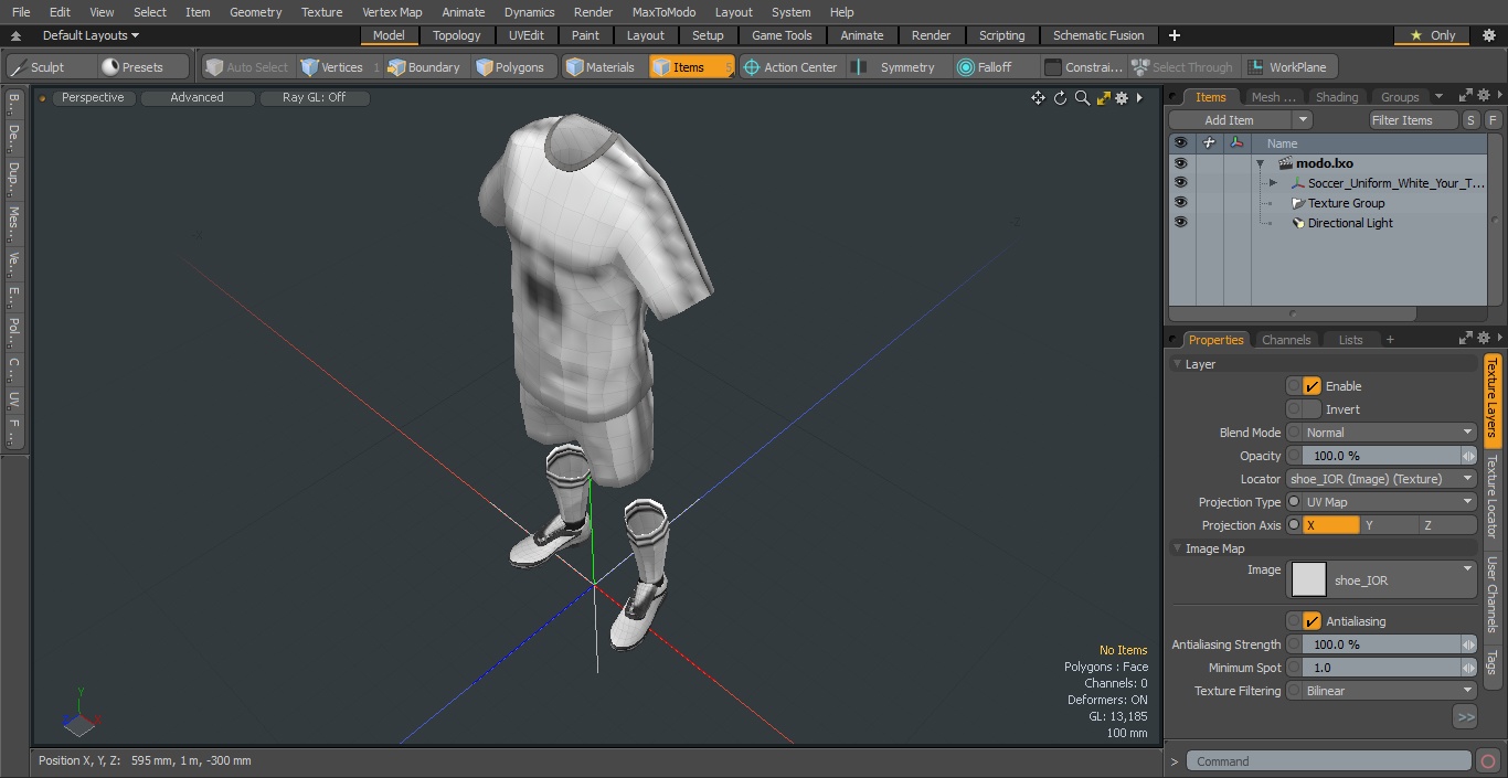 3D model Soccer Uniform White Your Team